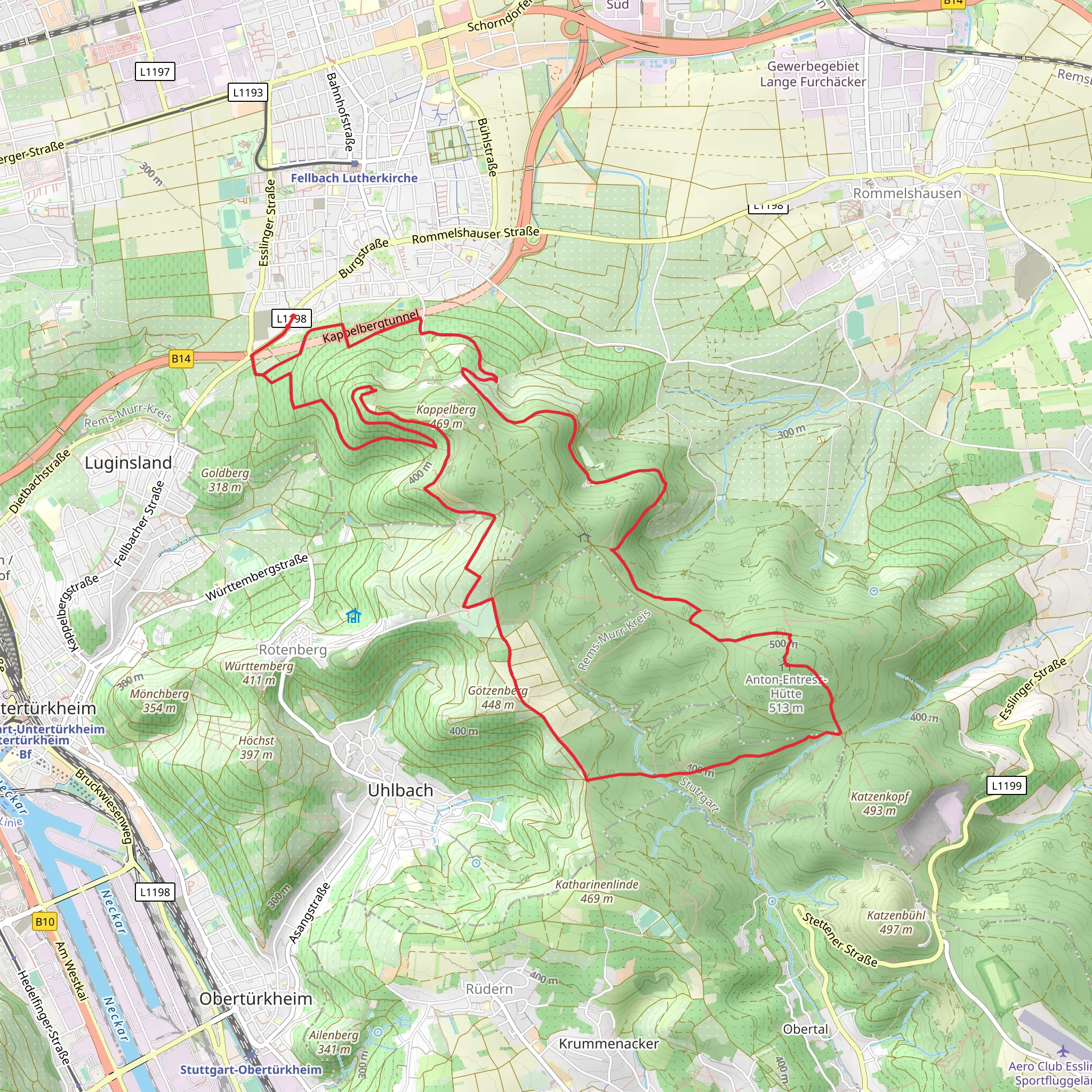 Kernen Loop via Fellbach mobile static map