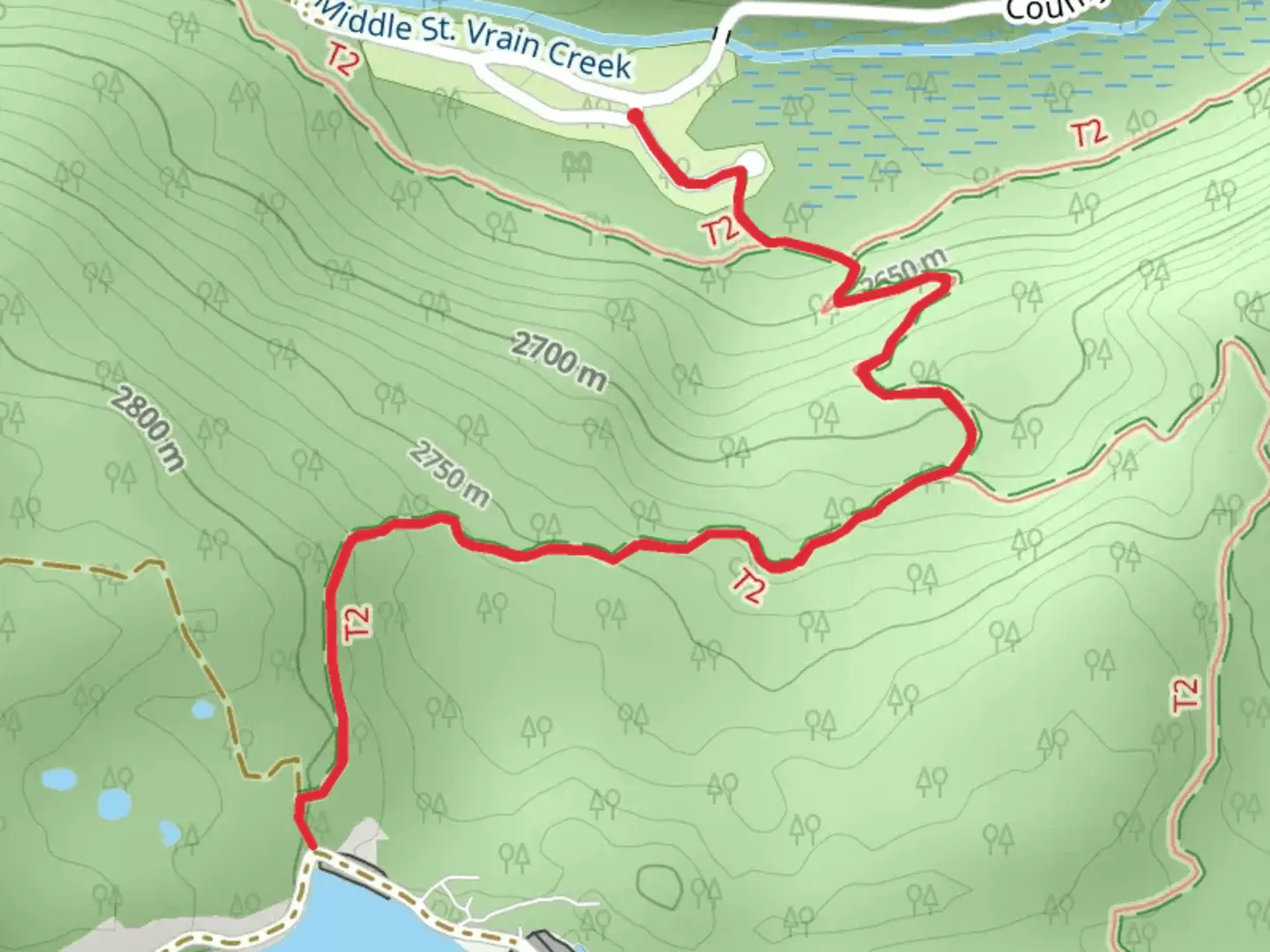 An image depicting the trail Camp Dick Campground to Beaver Reservoir and its surrounding area.