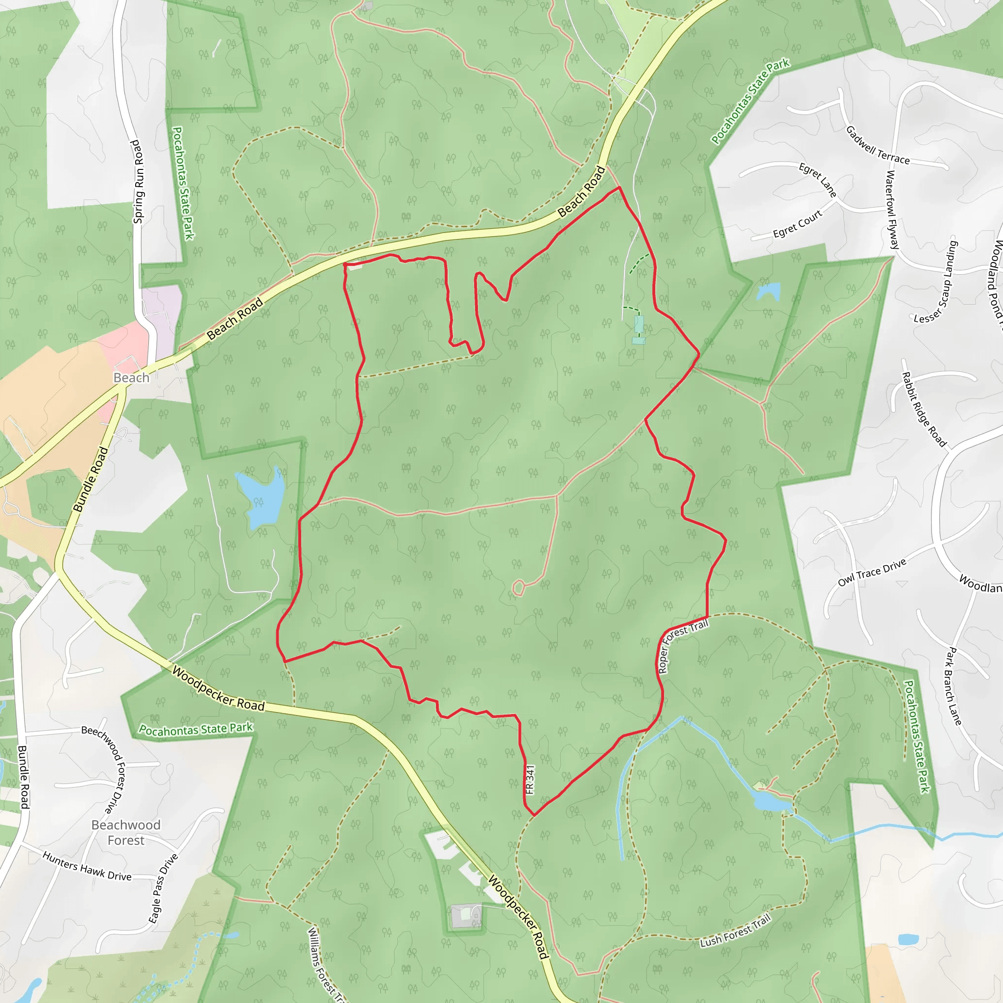 Roper Forest and Gill Forest Loop Trail mobile static map