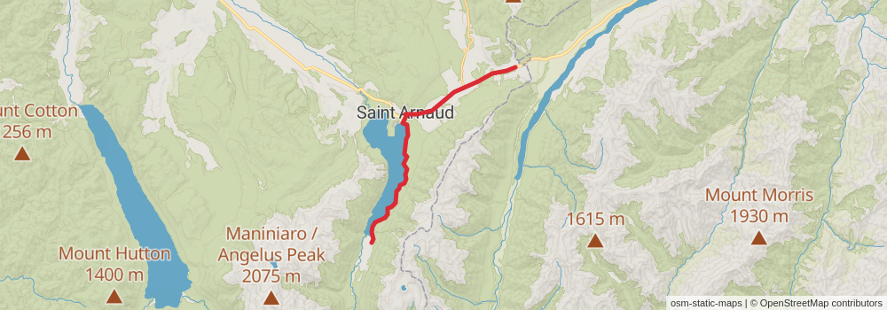 Te Araroa Trail stage 116 Map