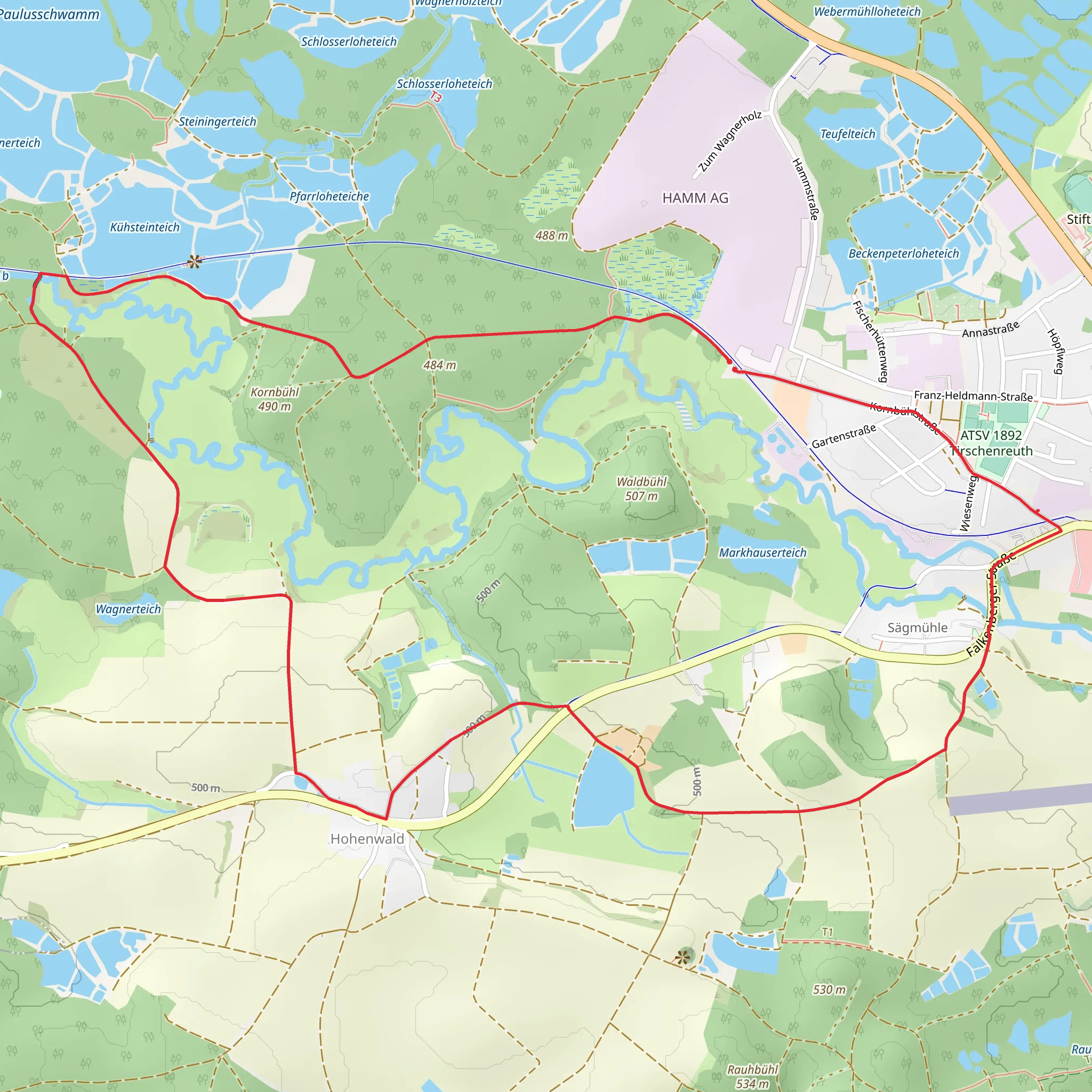 Tirschenreuth Leugas and Oberpfalzweg mobile static map