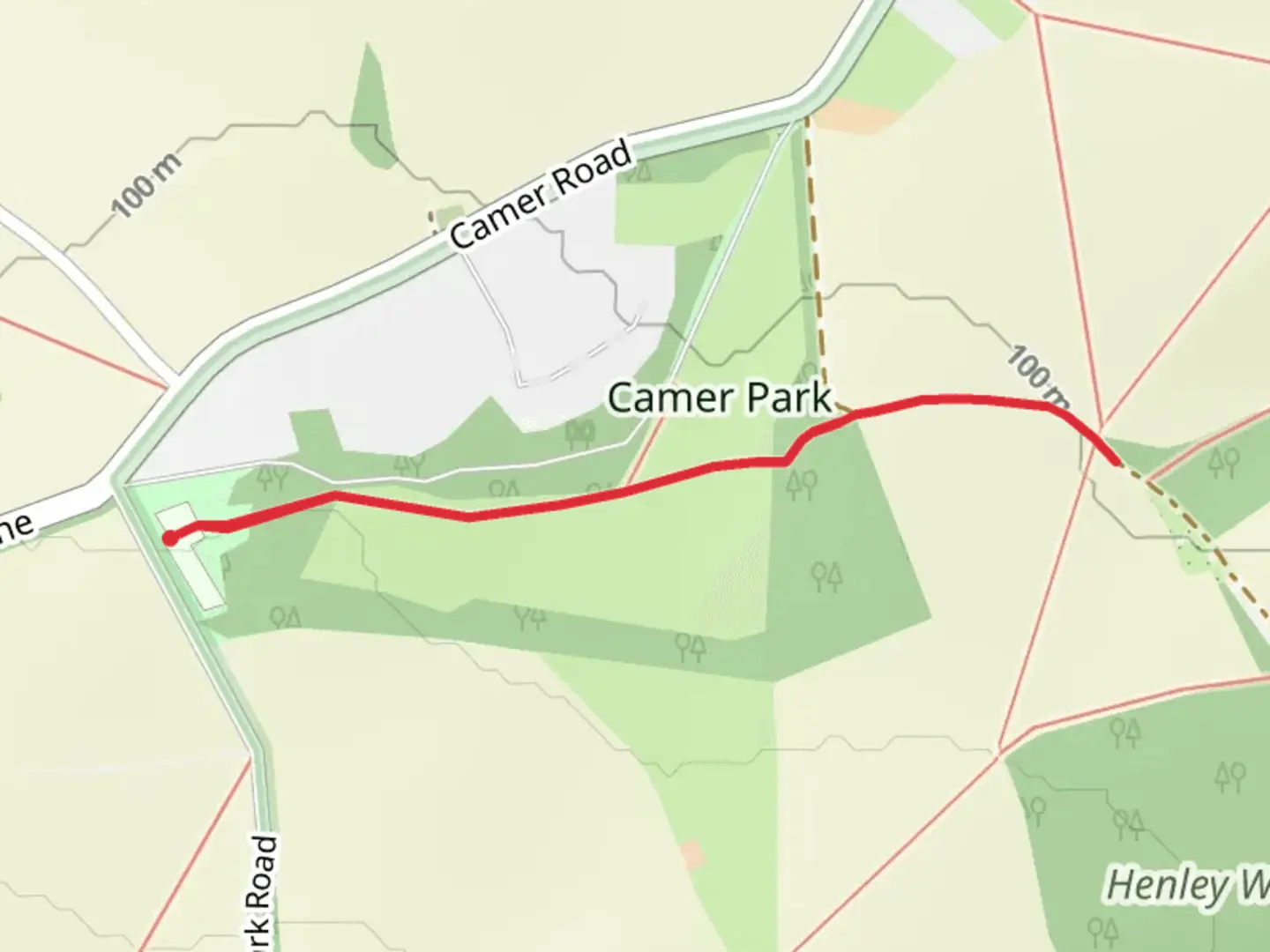 An image depicting the trail Camer Park Walk and its surrounding area.