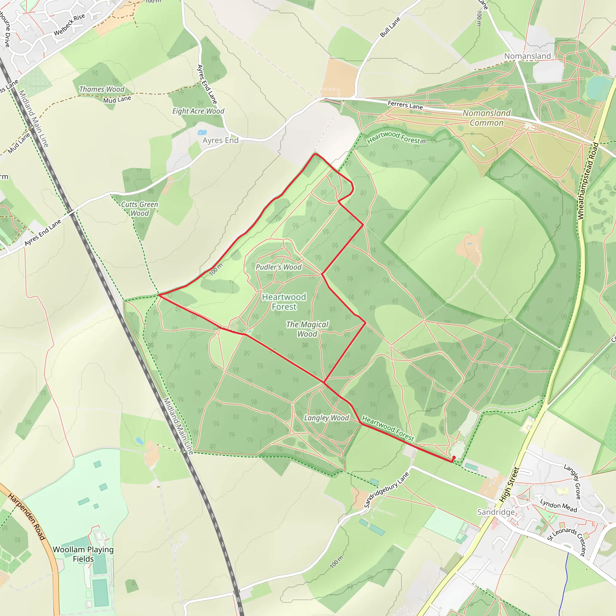 Heartwood Forest Loop mobile static map
