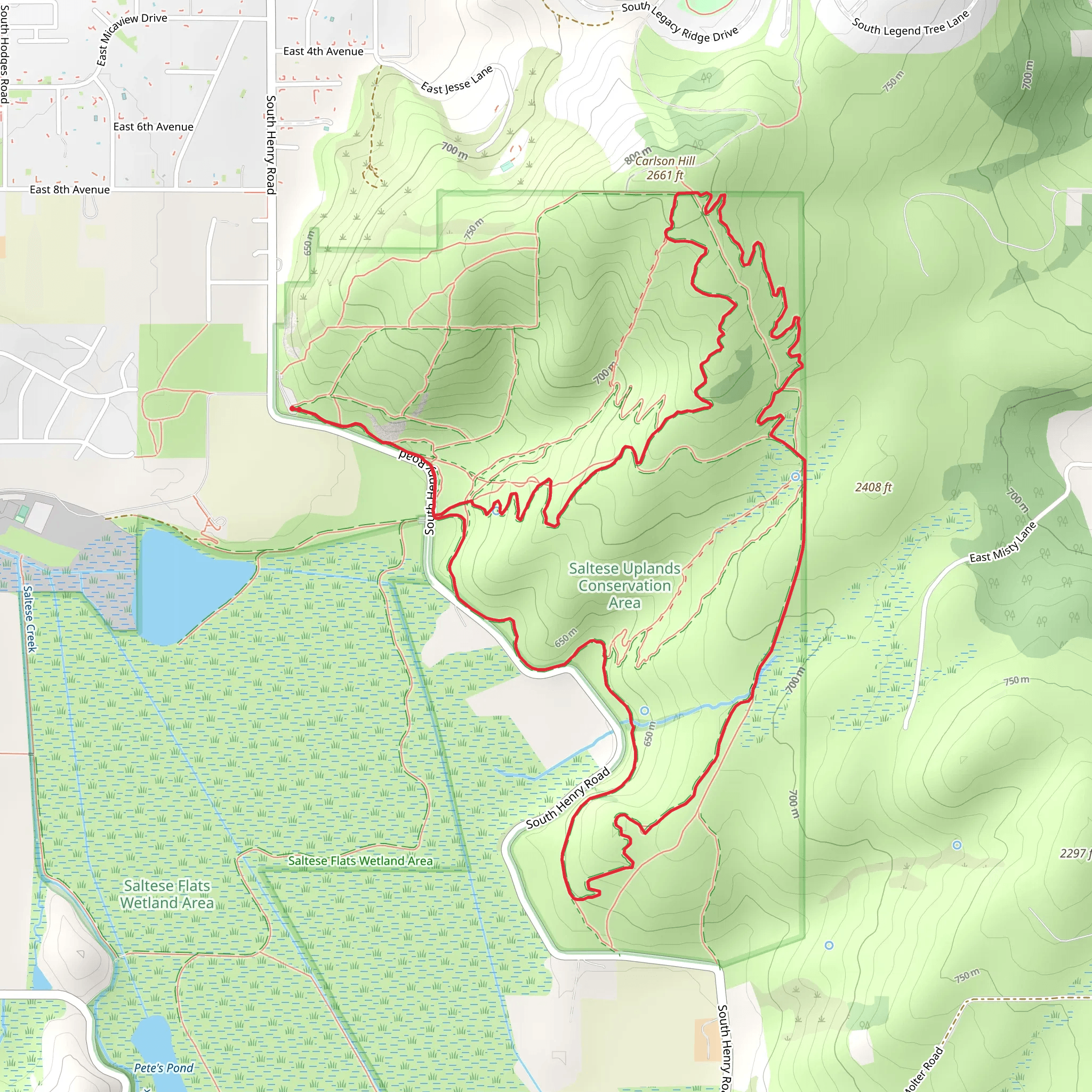 Uplands Loop and Summit Loop mobile static map
