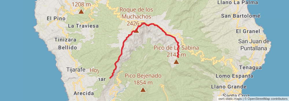 GR 131 Santa Cruz de La Palma stage 2 Map