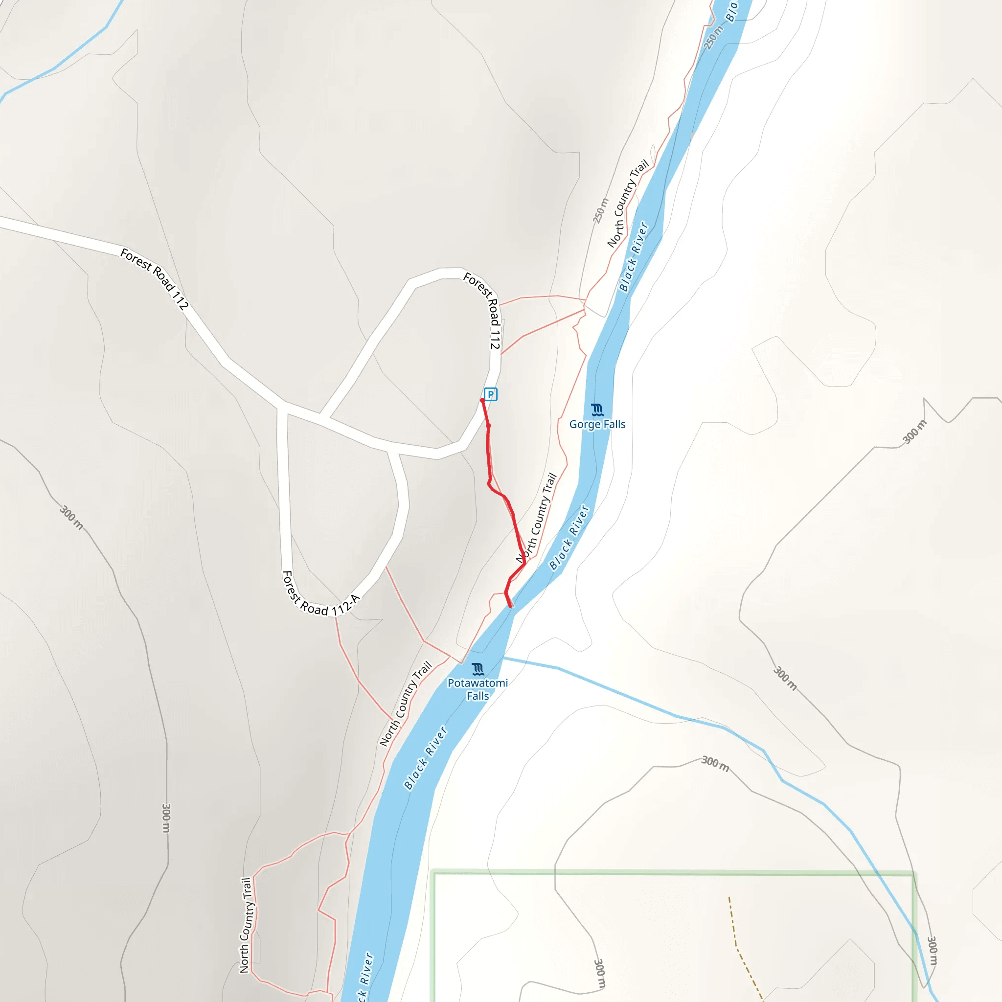 Potowatomi Falls Trail mobile static map