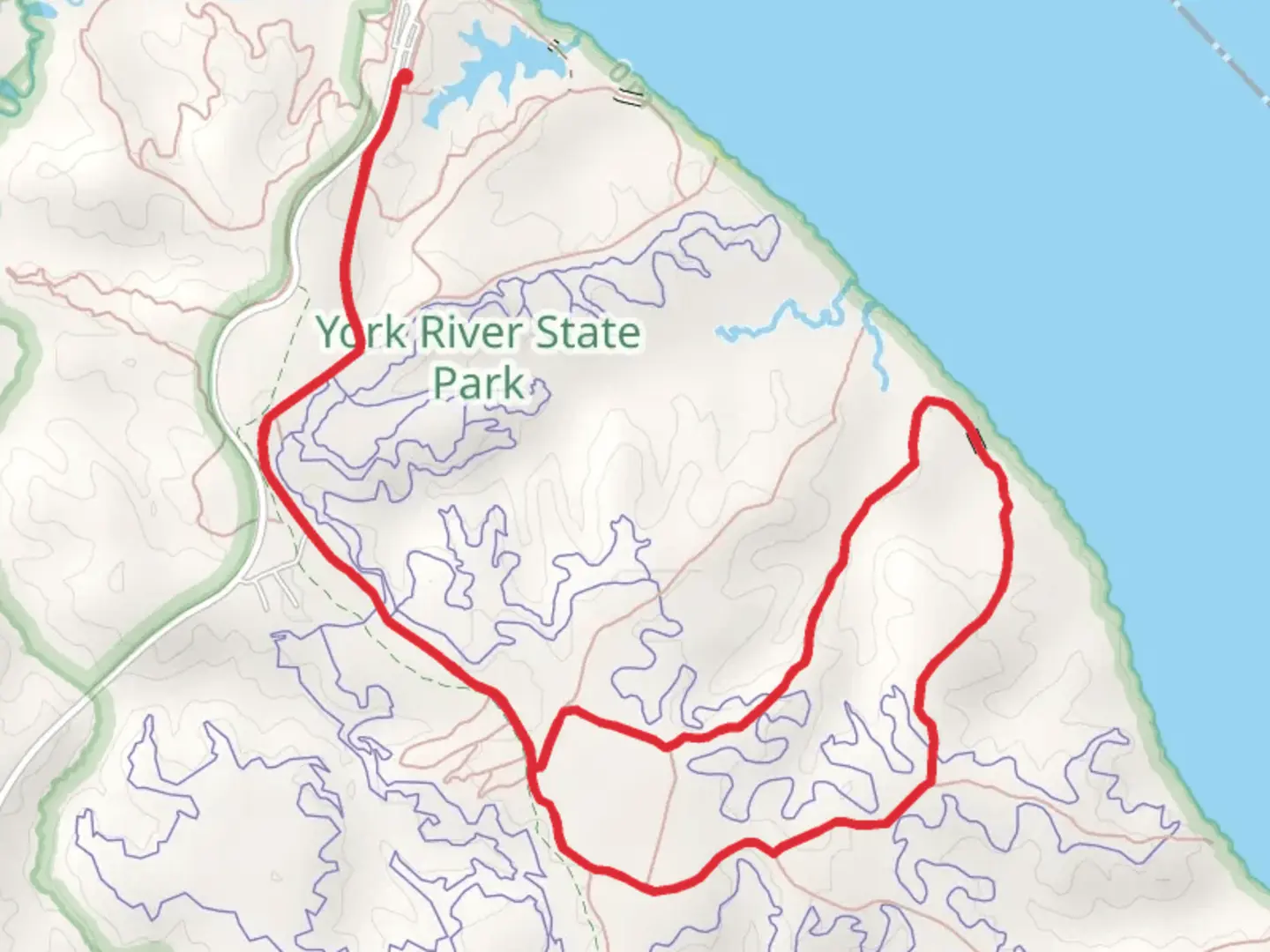 An image depicting the trail Majestic Oak and Powhatan Forks Loop Trail and its surrounding area.