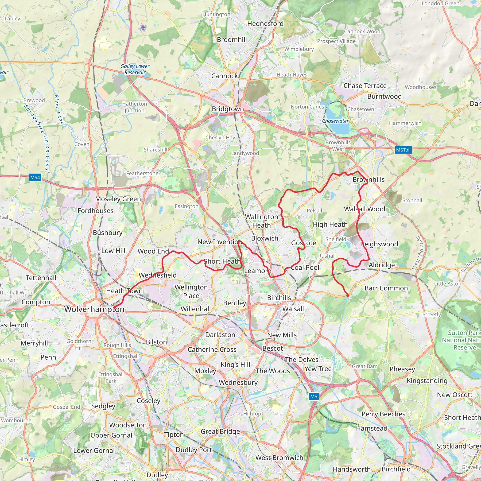 Wyrley and Essington Canal Walk mobile static map