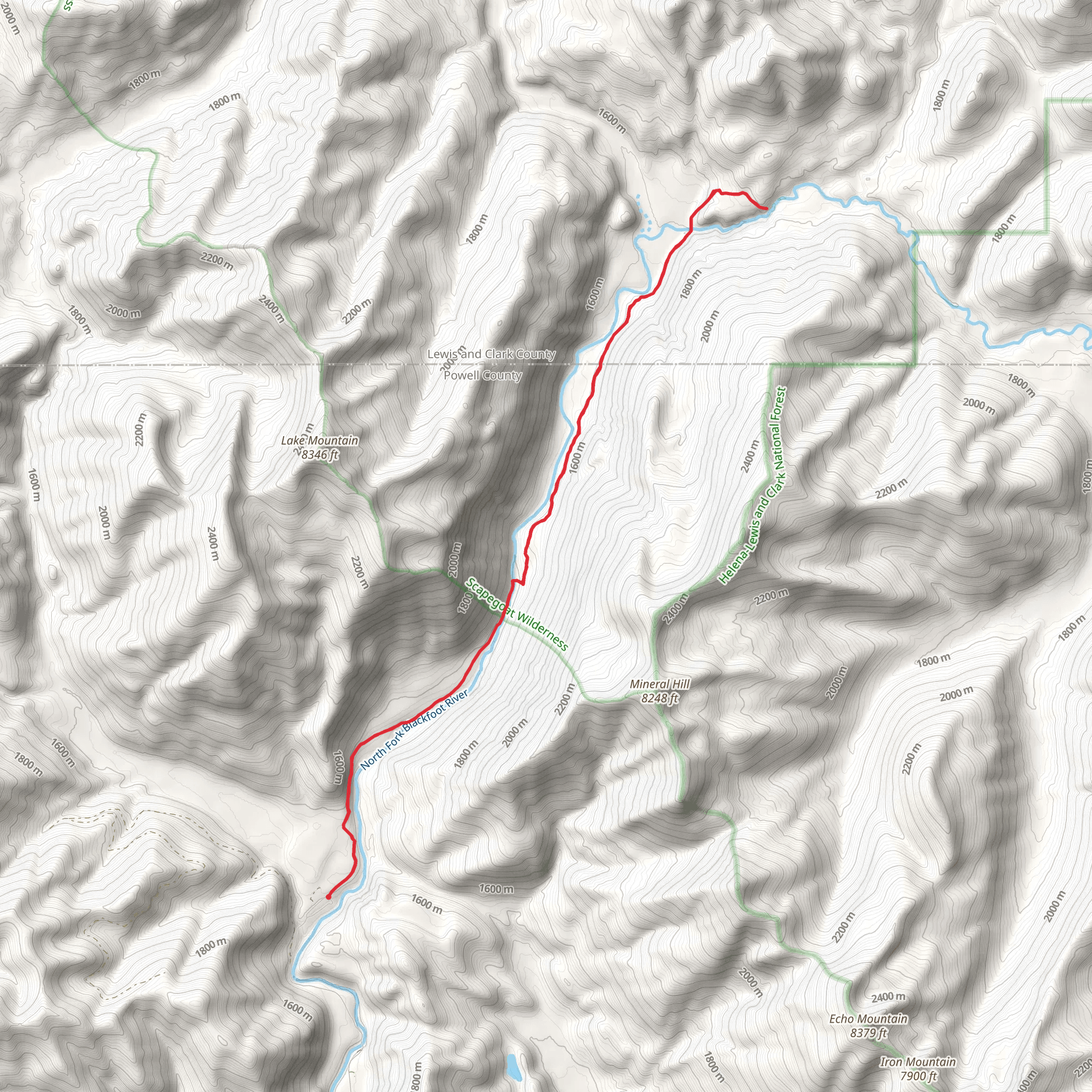 North Fork Falls mobile static map