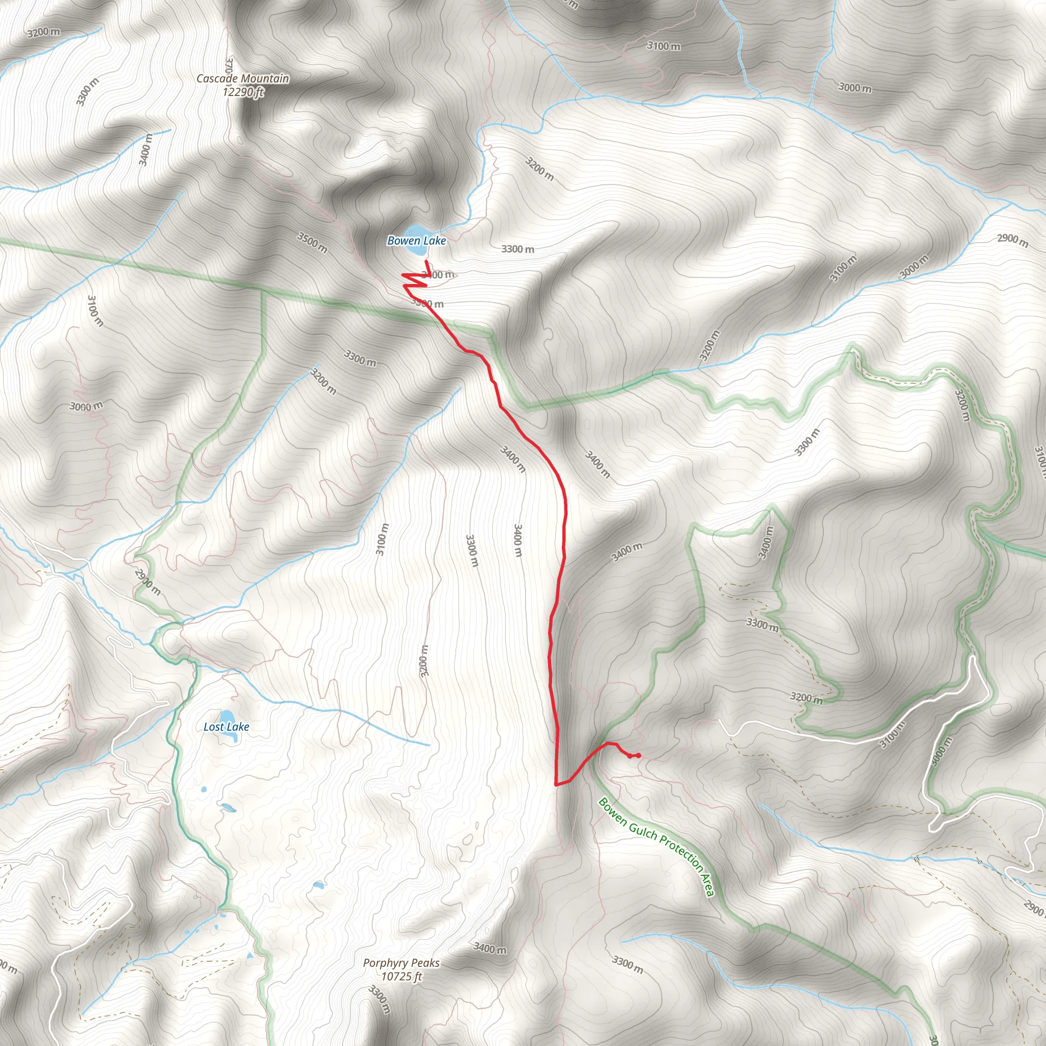 Blue Ridge to Bowen Lake Trail mobile static map