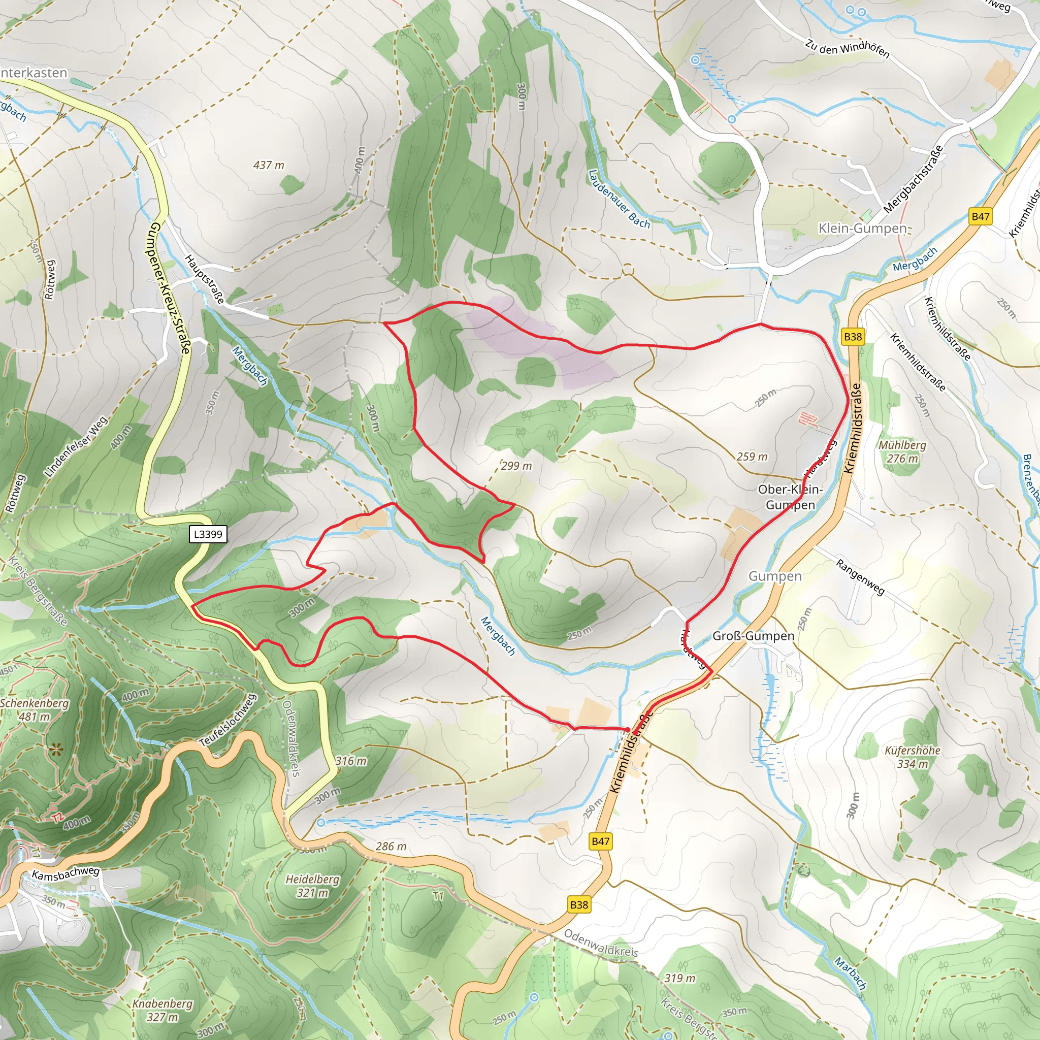 Rundwanderweg Gumpen mobile static map