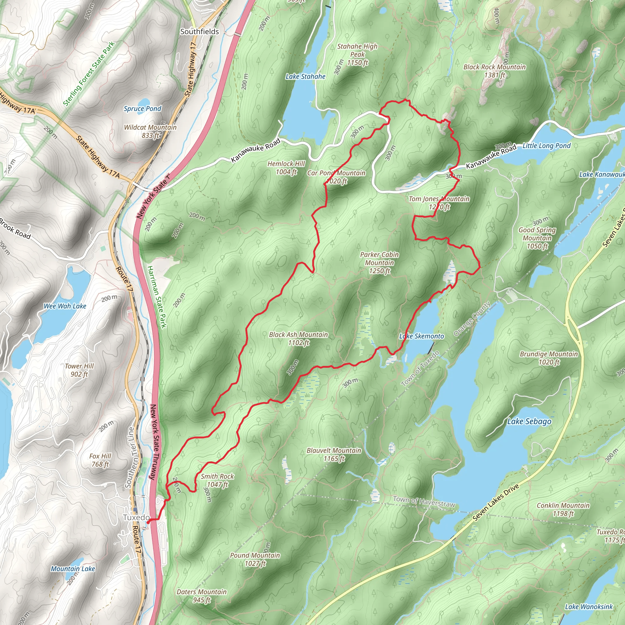 Car Pond Mountain and Lake Skemonto Loop mobile static map