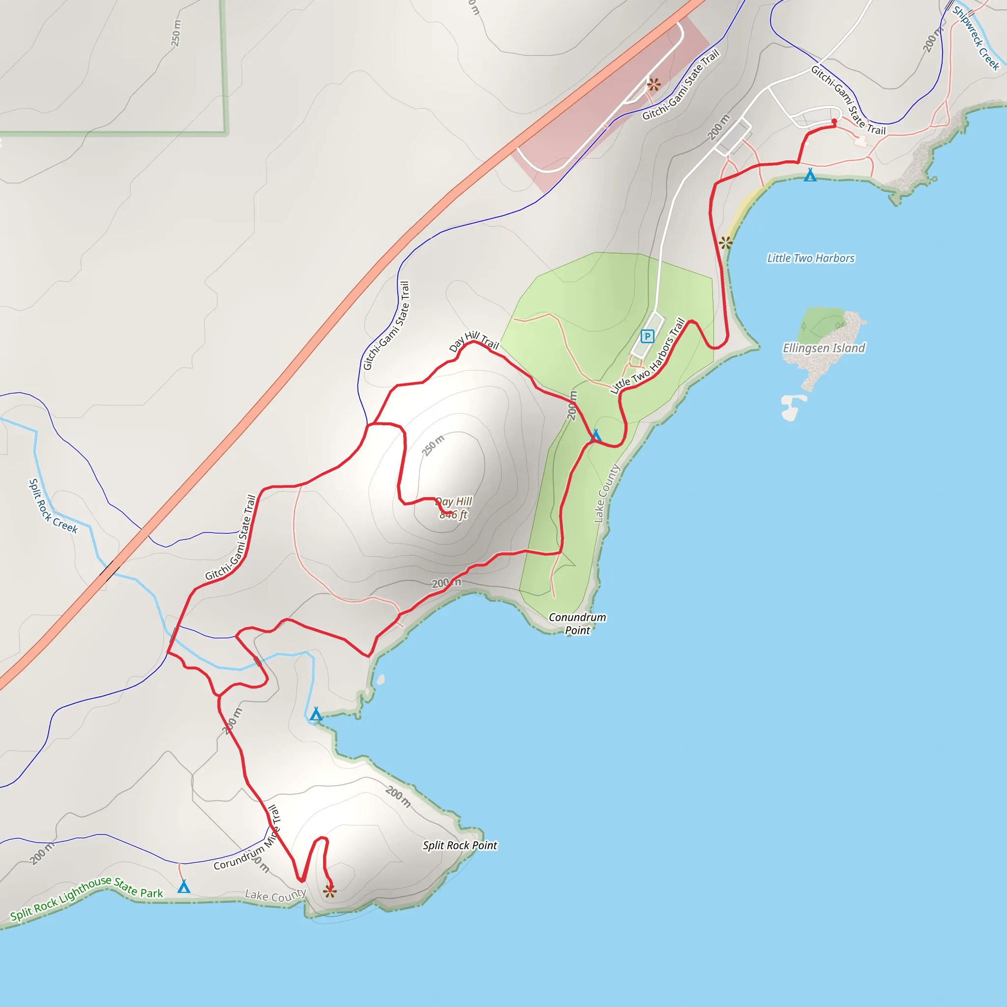 Day Hill Loop via Superior Hiking Trail mobile static map