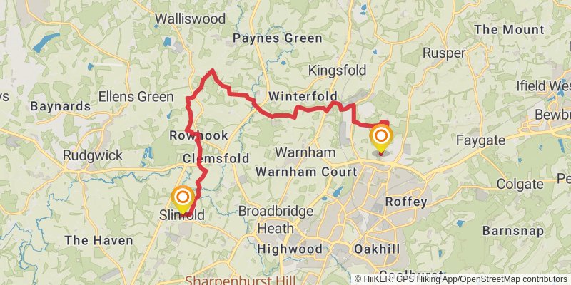 Horsham Loop Walk stage 2 Map