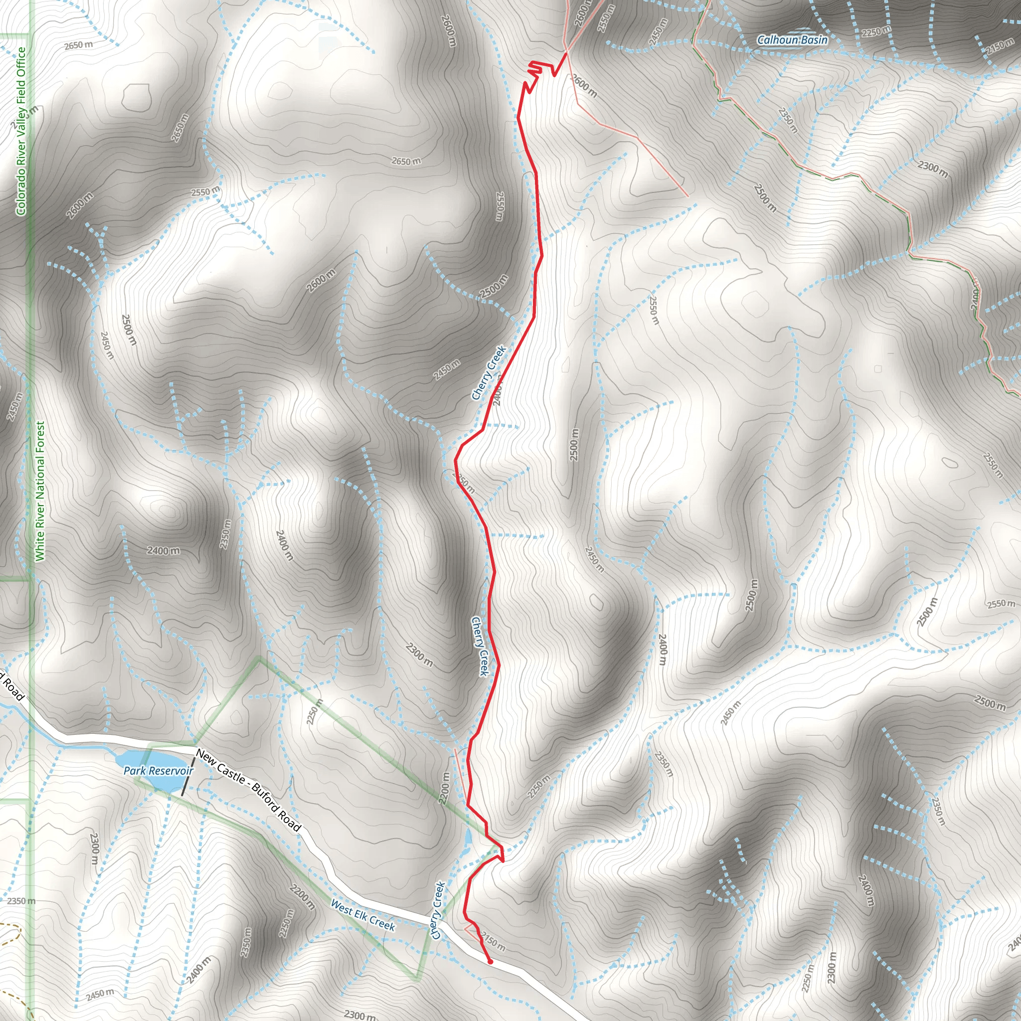 Cherry Creek Trail - New Castle Buford Road mobile static map