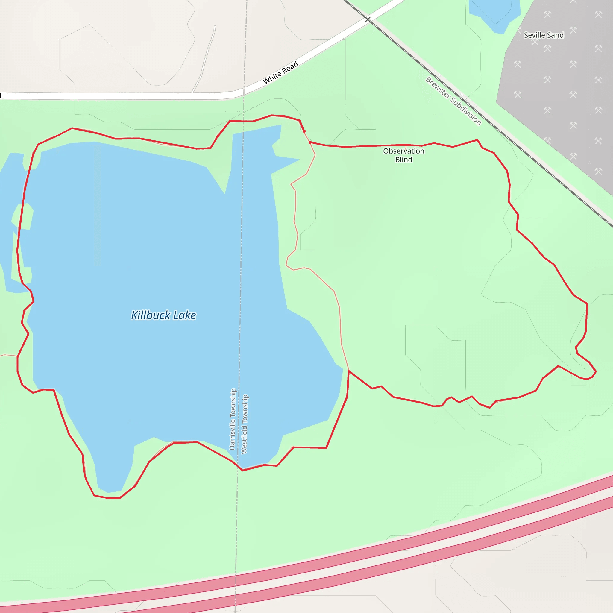 Killbuck Lakes Park and Observation Blind Loop mobile static map