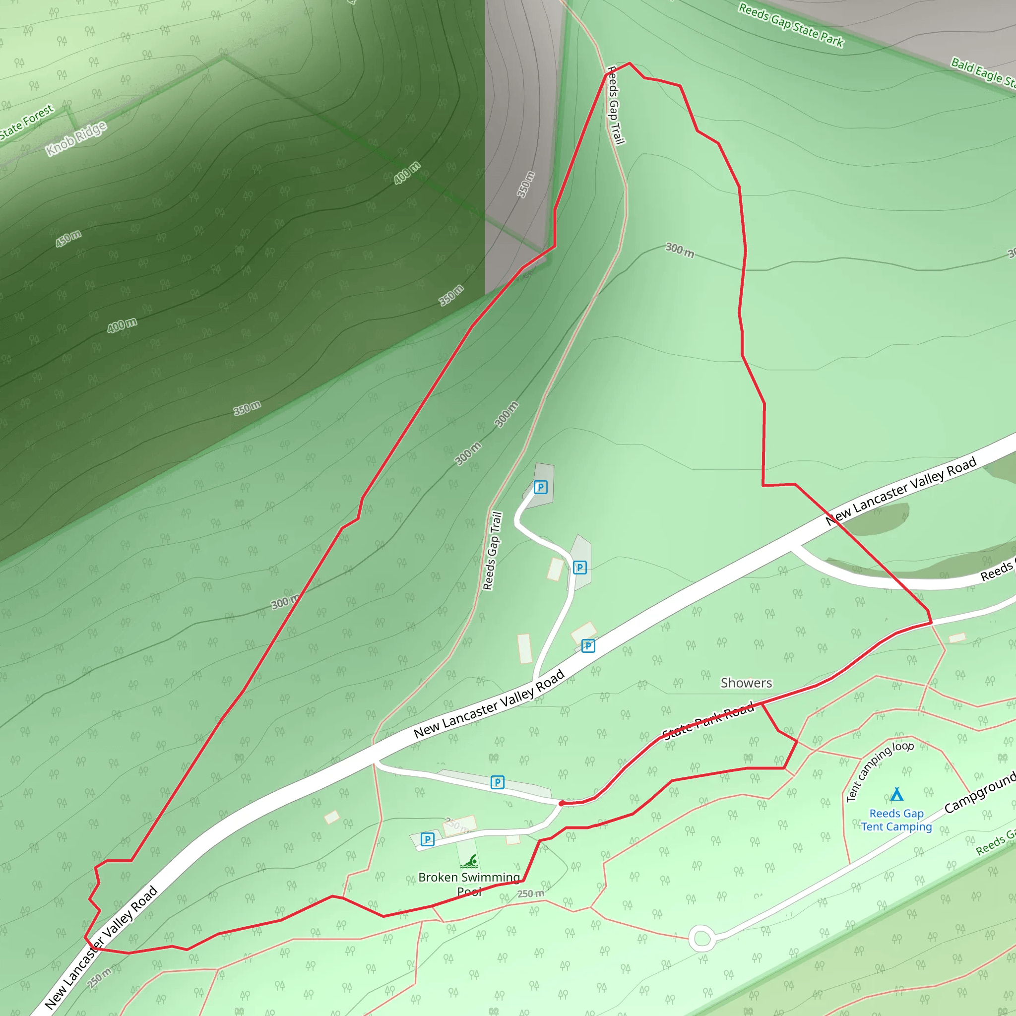 Reeds Gap Park Loop mobile static map