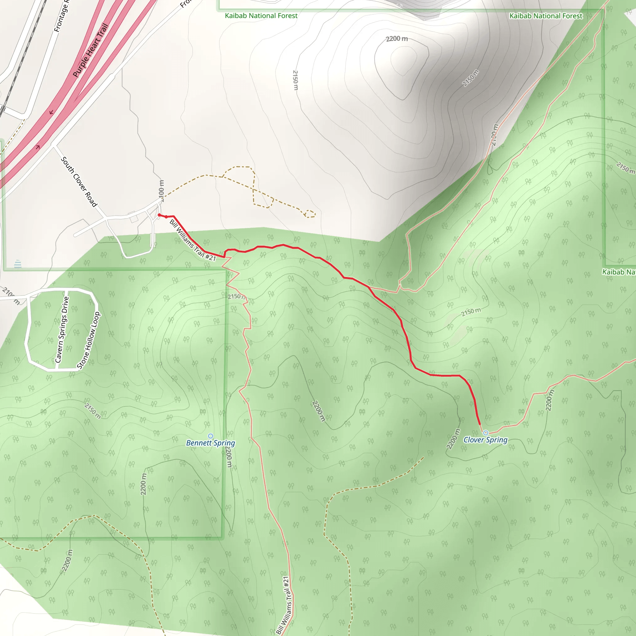Clover Spring Trail mobile static map
