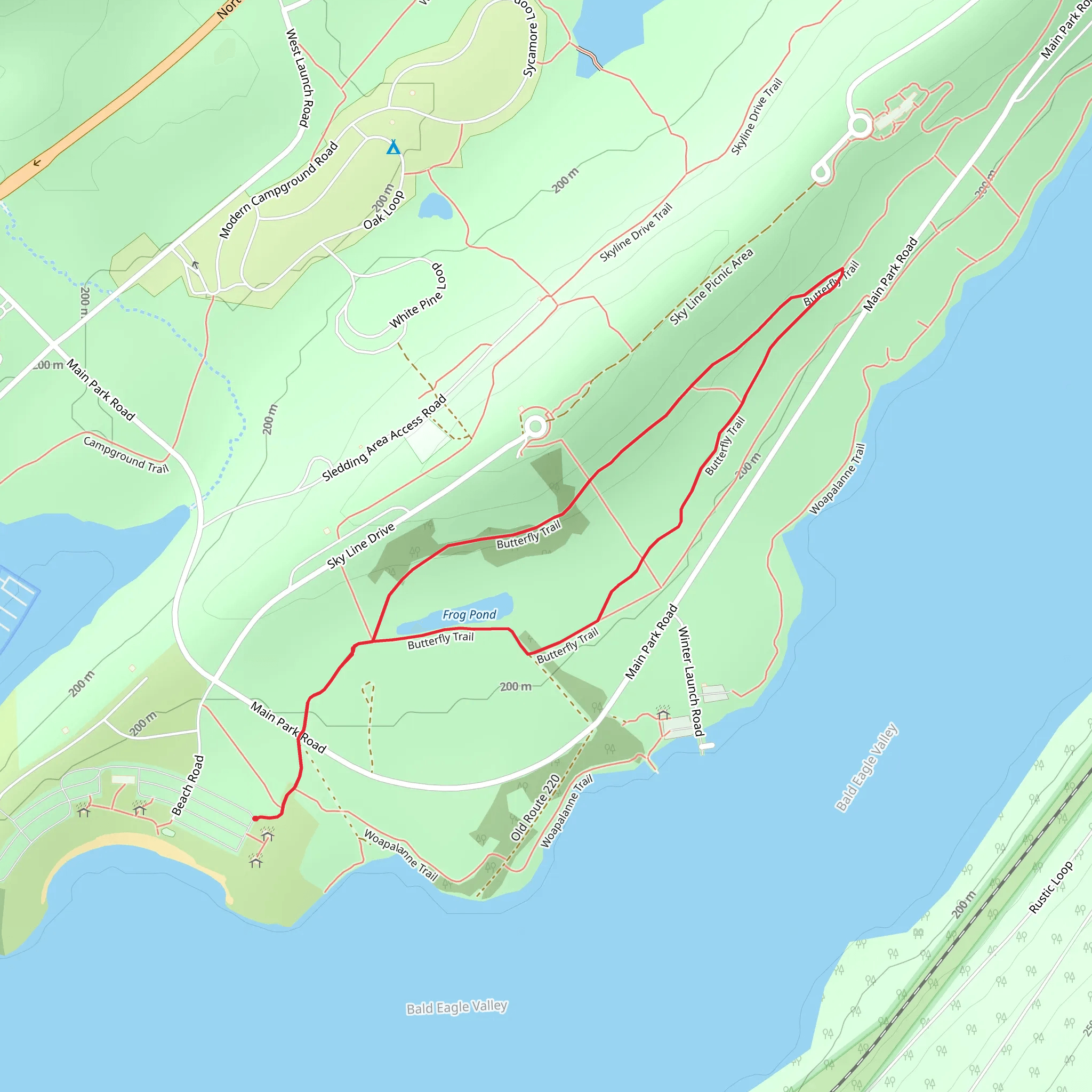 Frog Pond via Butterfly Trail mobile static map