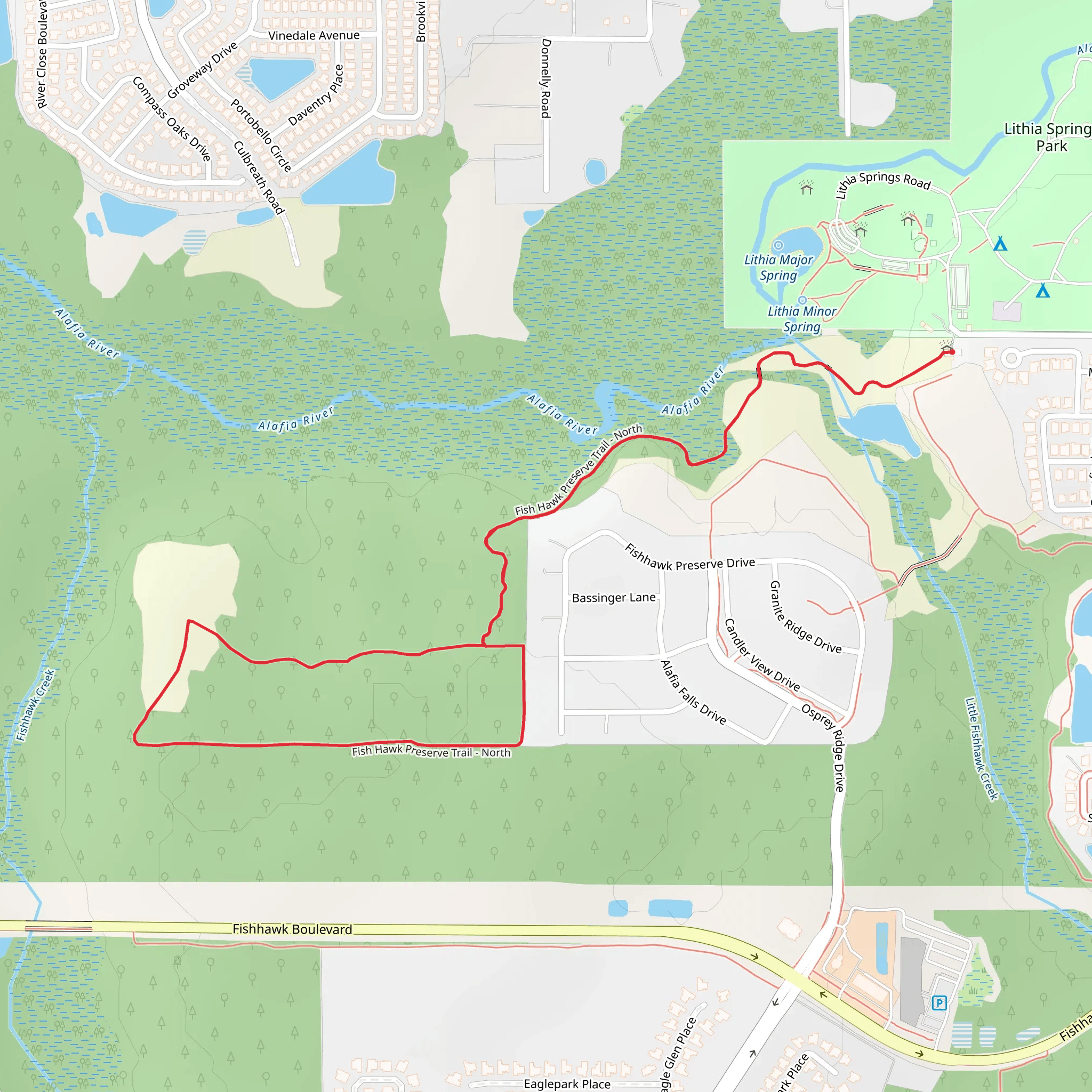 Fish Hawk Preserve Trail - North Loop mobile static map