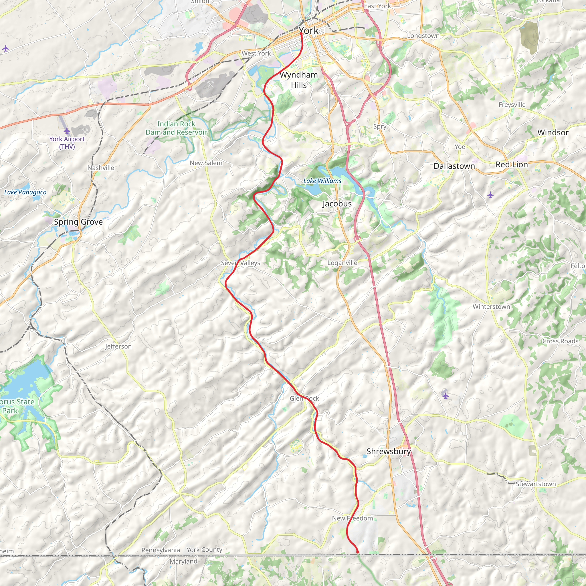 York County Heritage Rail Trail - York mobile static map