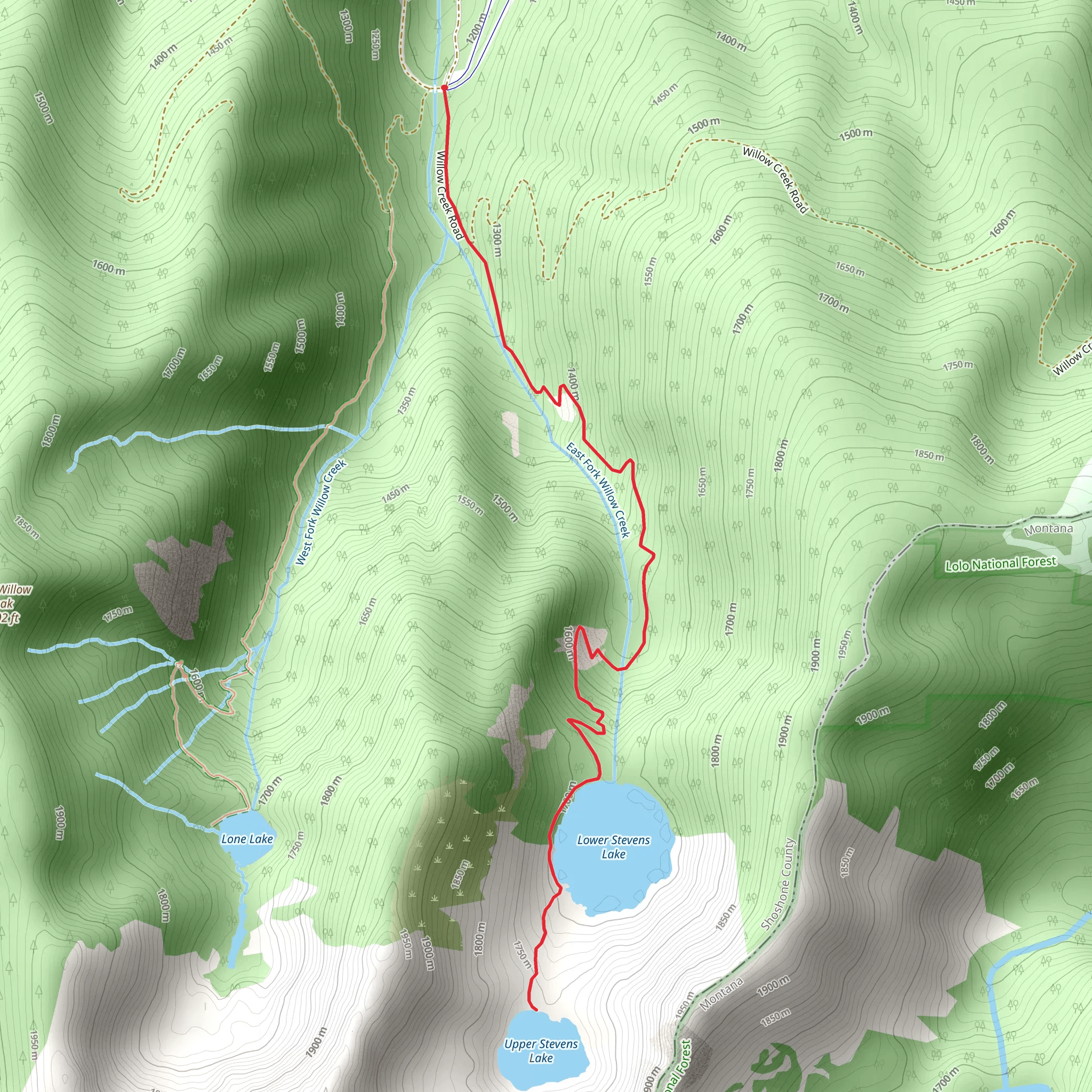 Lower and Upper Stevens Lake mobile static map