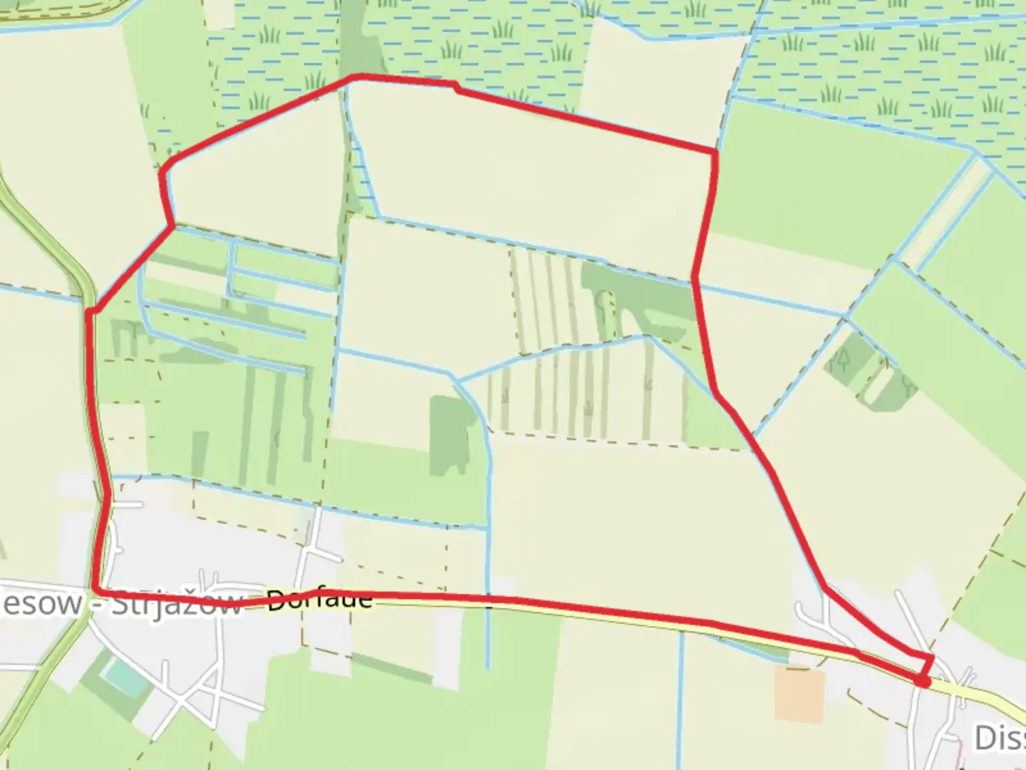 An image depicting the trail Rundwanderweg Striesow and its surrounding area.