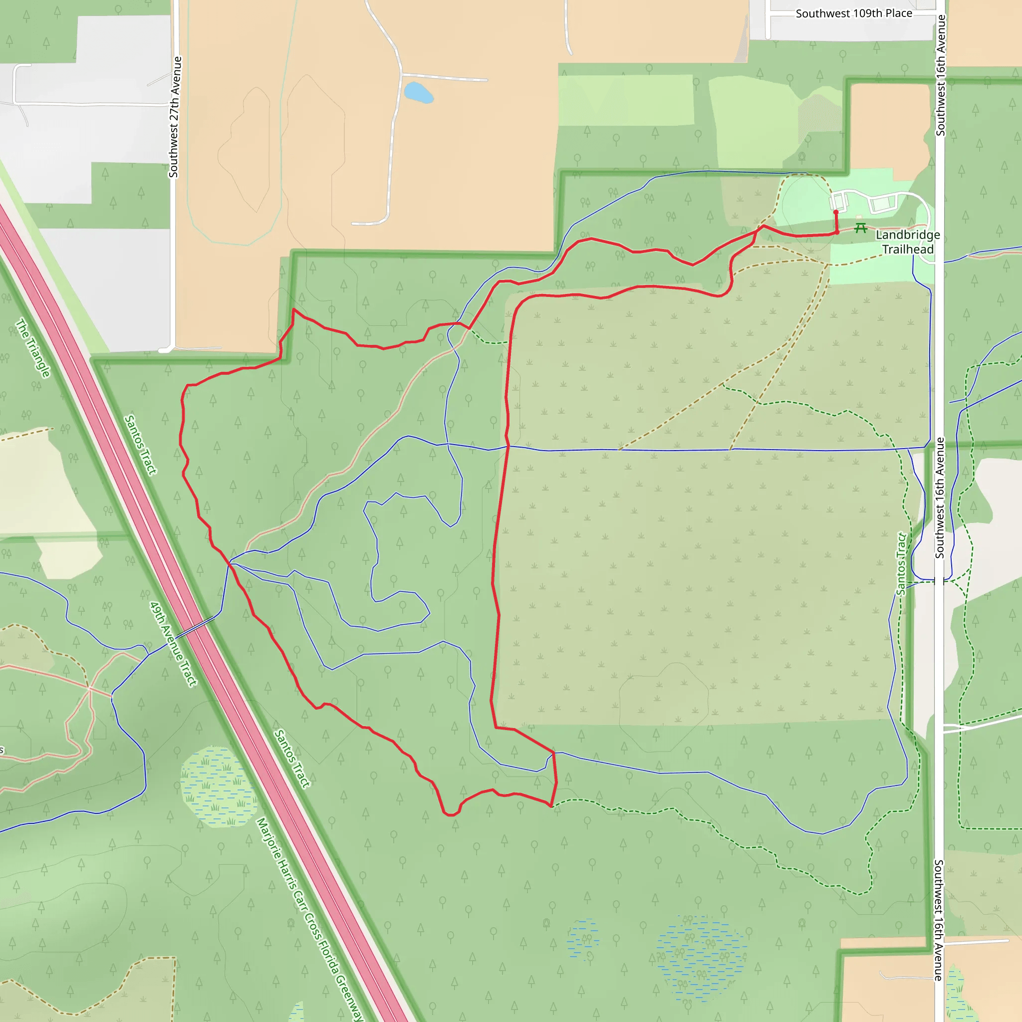 Florida Loop Trail from Southwest 16th Avenue mobile static map