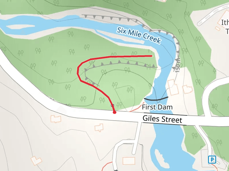 Six Mile Creek from Giles Street mobile static map