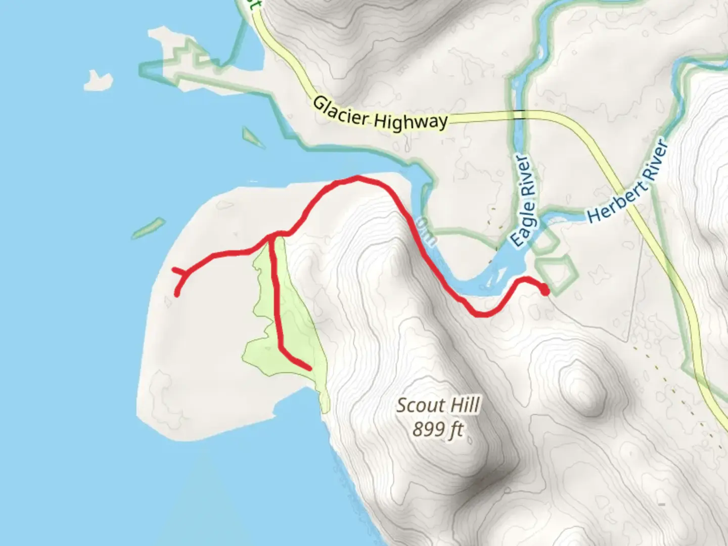 An image depicting the trail Herbert River and Boy Scout Camp Trail and its surrounding area.