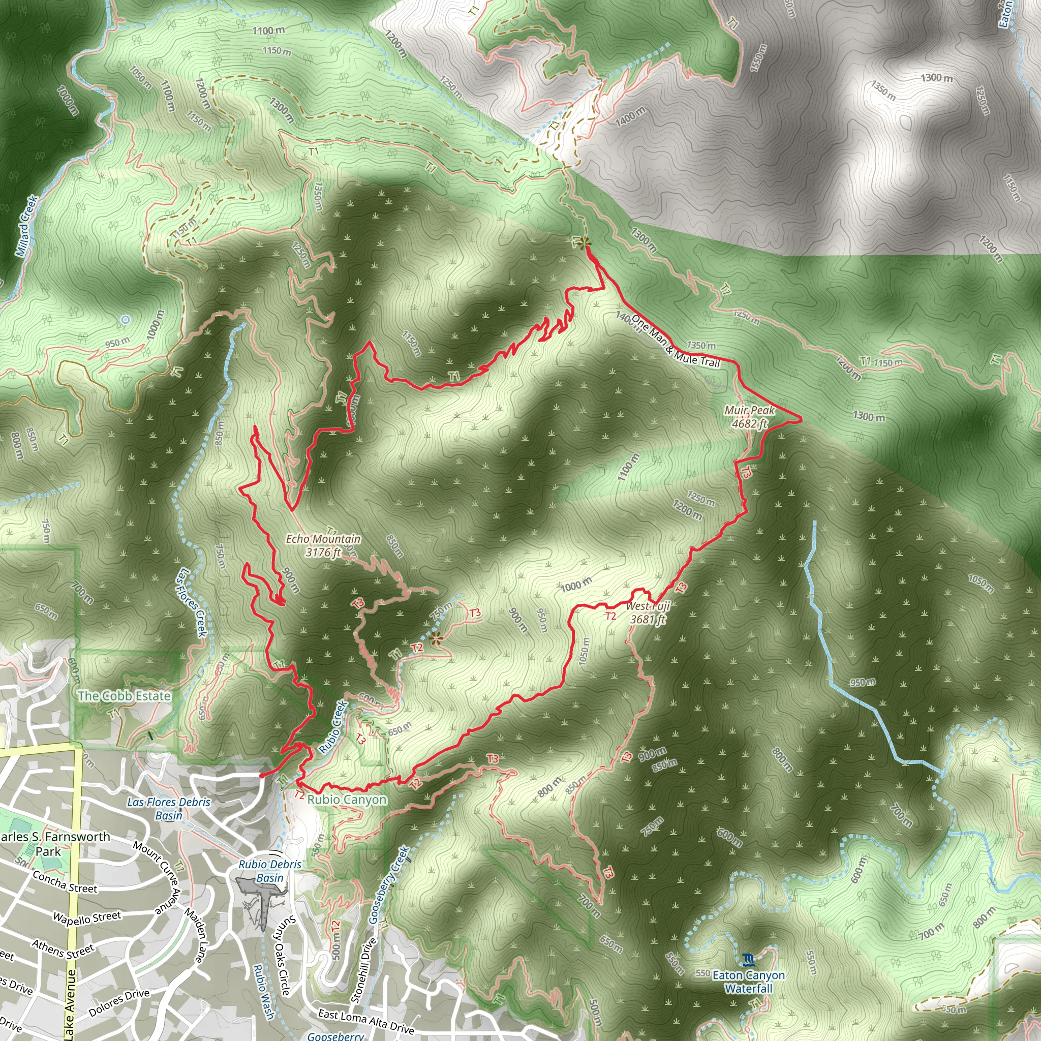 Lone Tree, One Man and Mule and Castle Canyon Loop Trail mobile static map