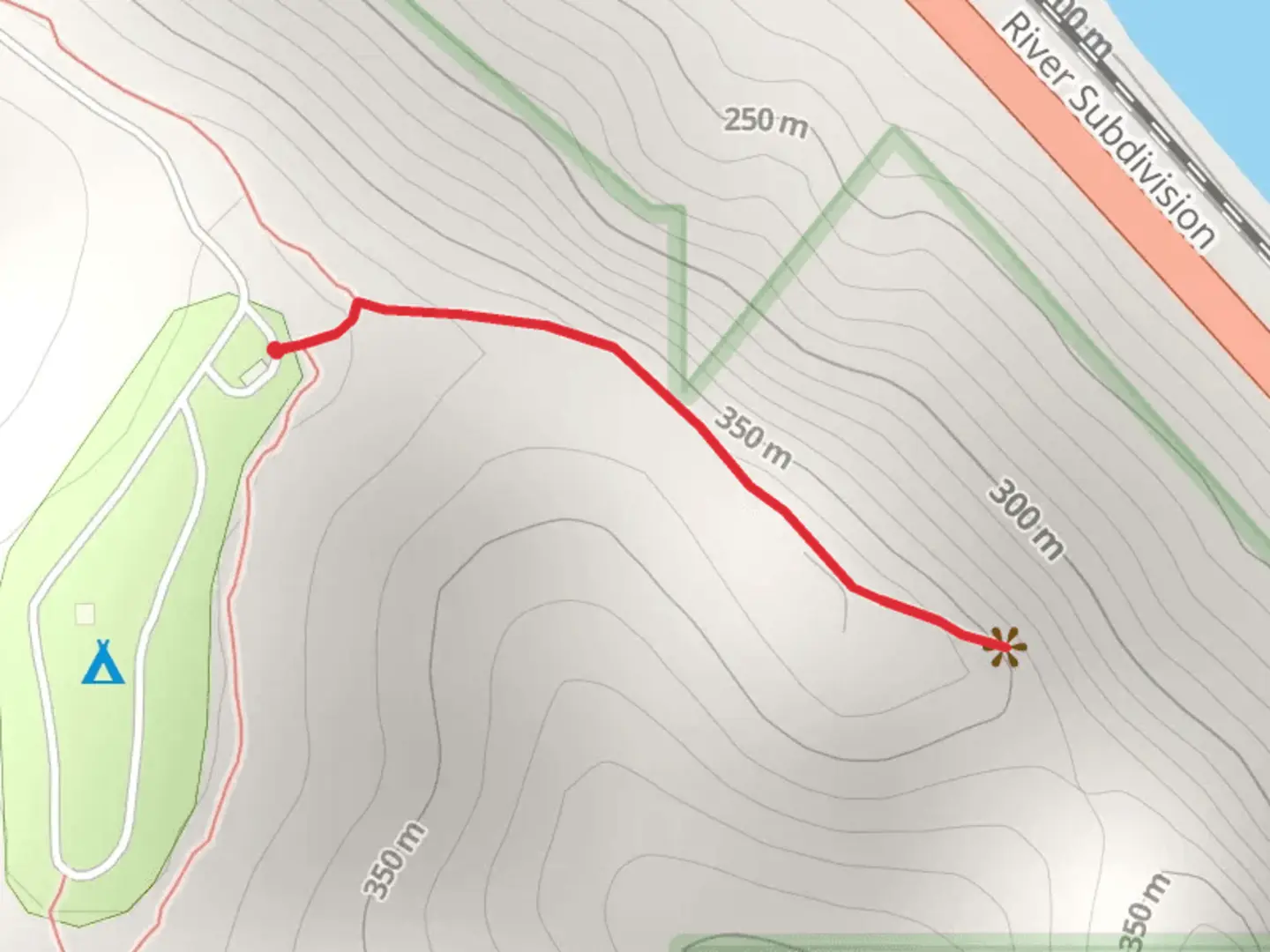 An image depicting the trail Campground Road and its surrounding area.