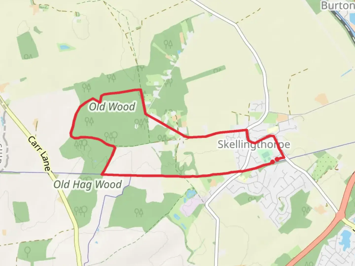 An image depicting the trail Skellingthorpe Circular Walk and its surrounding area.