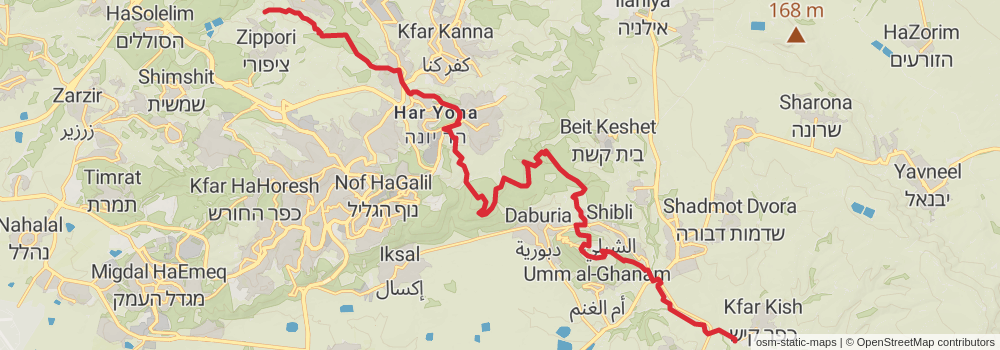 Israel National Trail stage 10 Map
