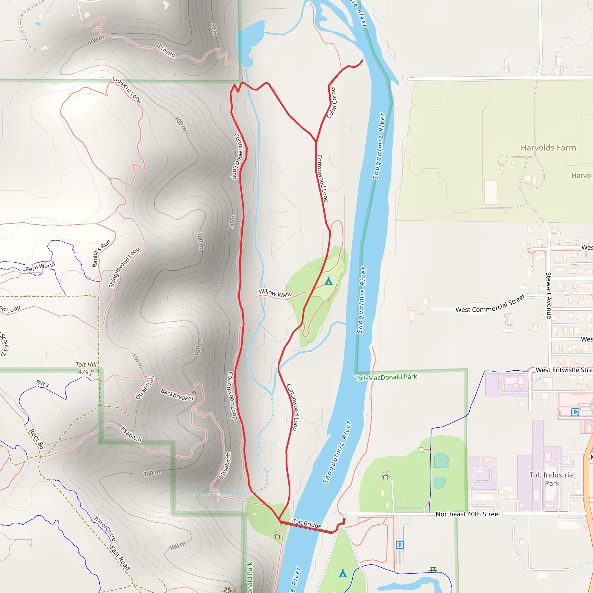 Coho Corner and Cottonwood Loop mobile static map