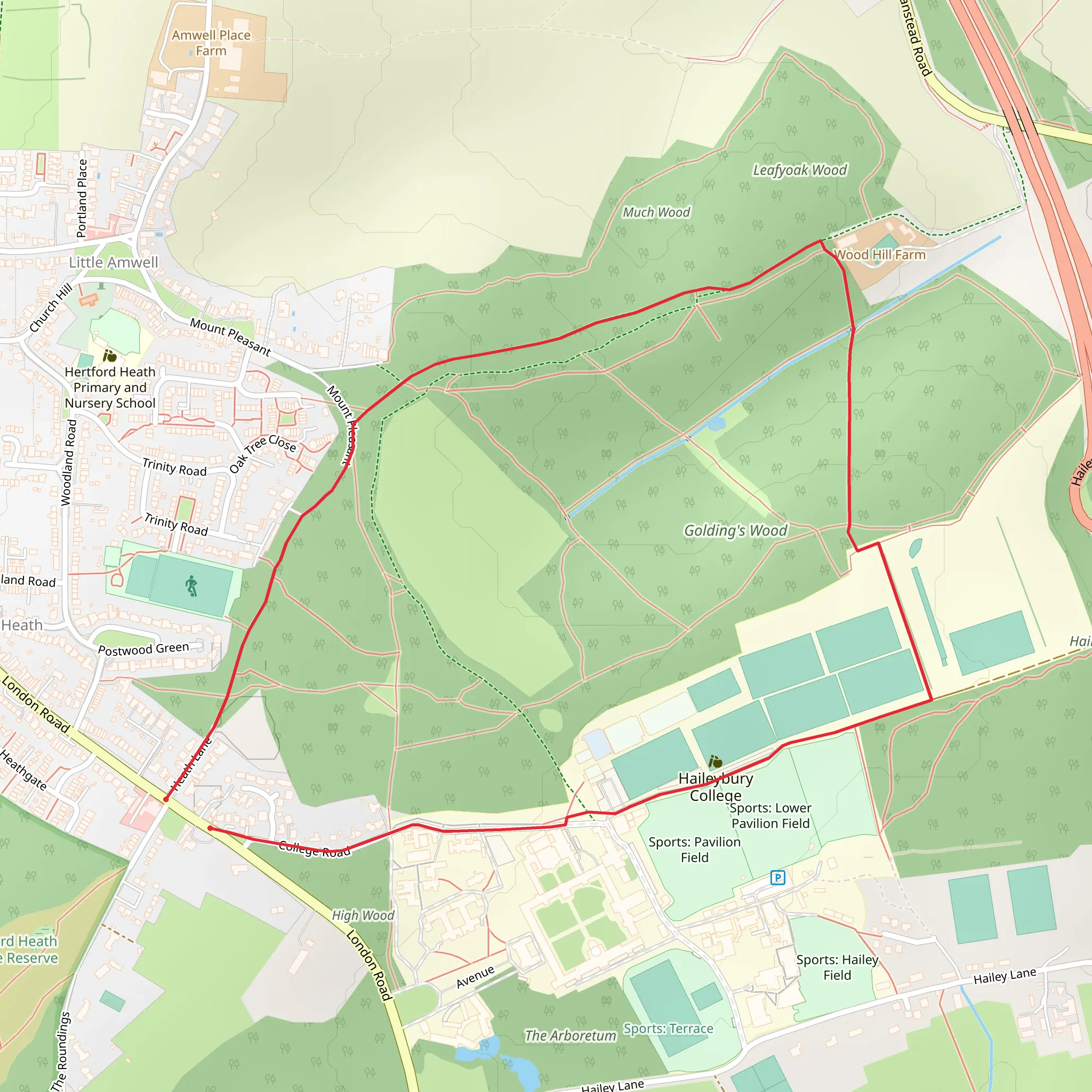 Hertford Heath Loop mobile static map