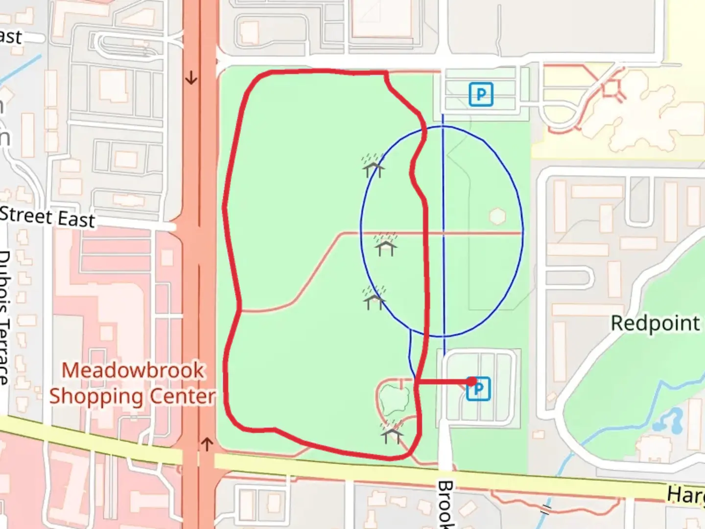 An image depicting the trail C Snow Hinton Park Loop and its surrounding area.