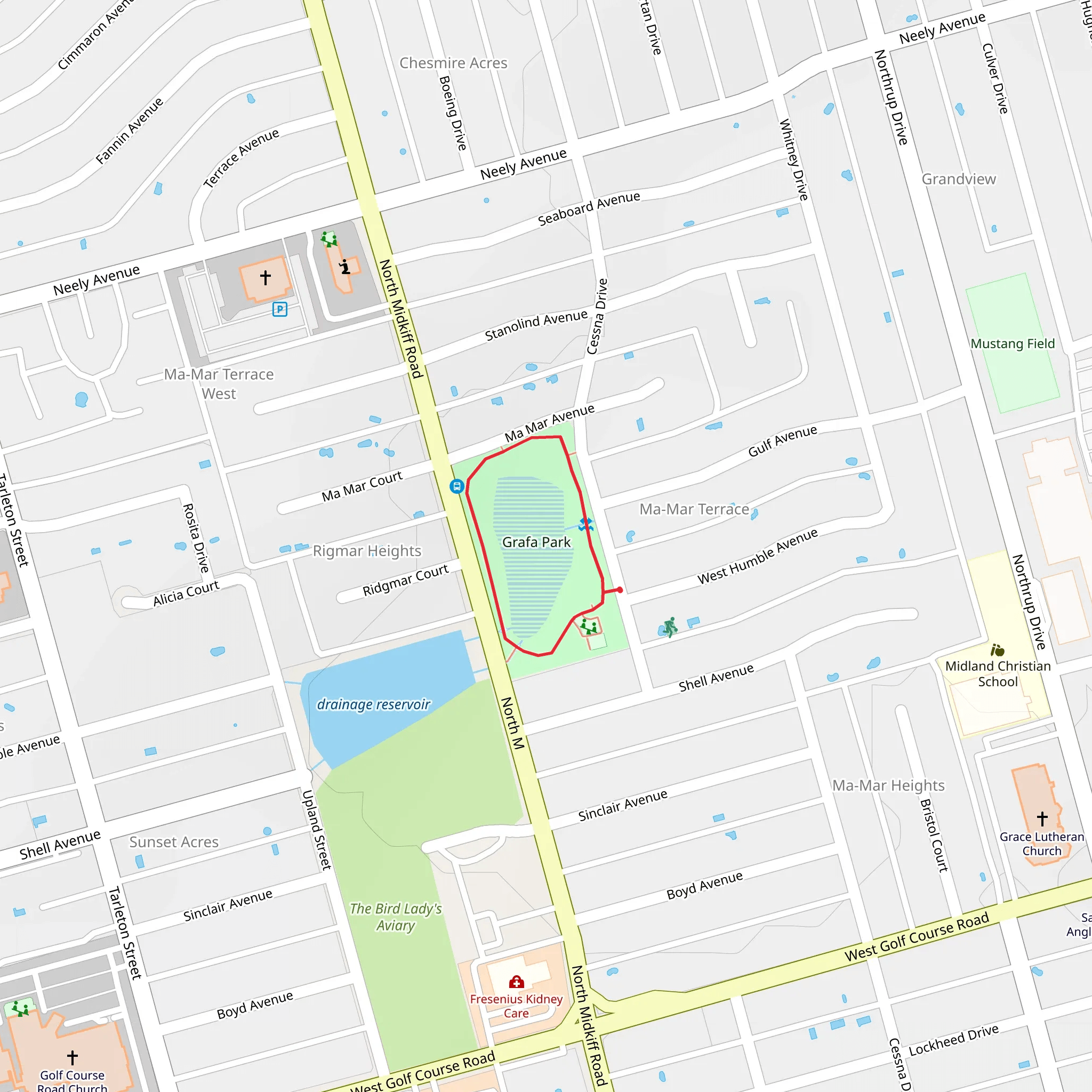 Grafa Park Walking Path Loop mobile static map