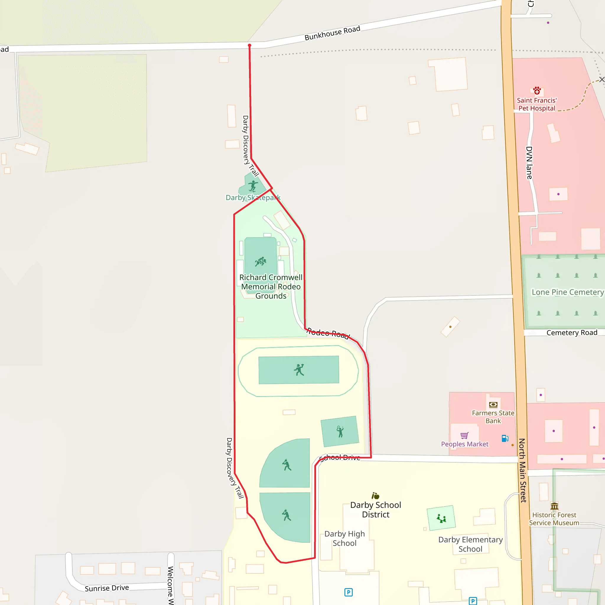 Darby Discovery Loop Trail mobile static map