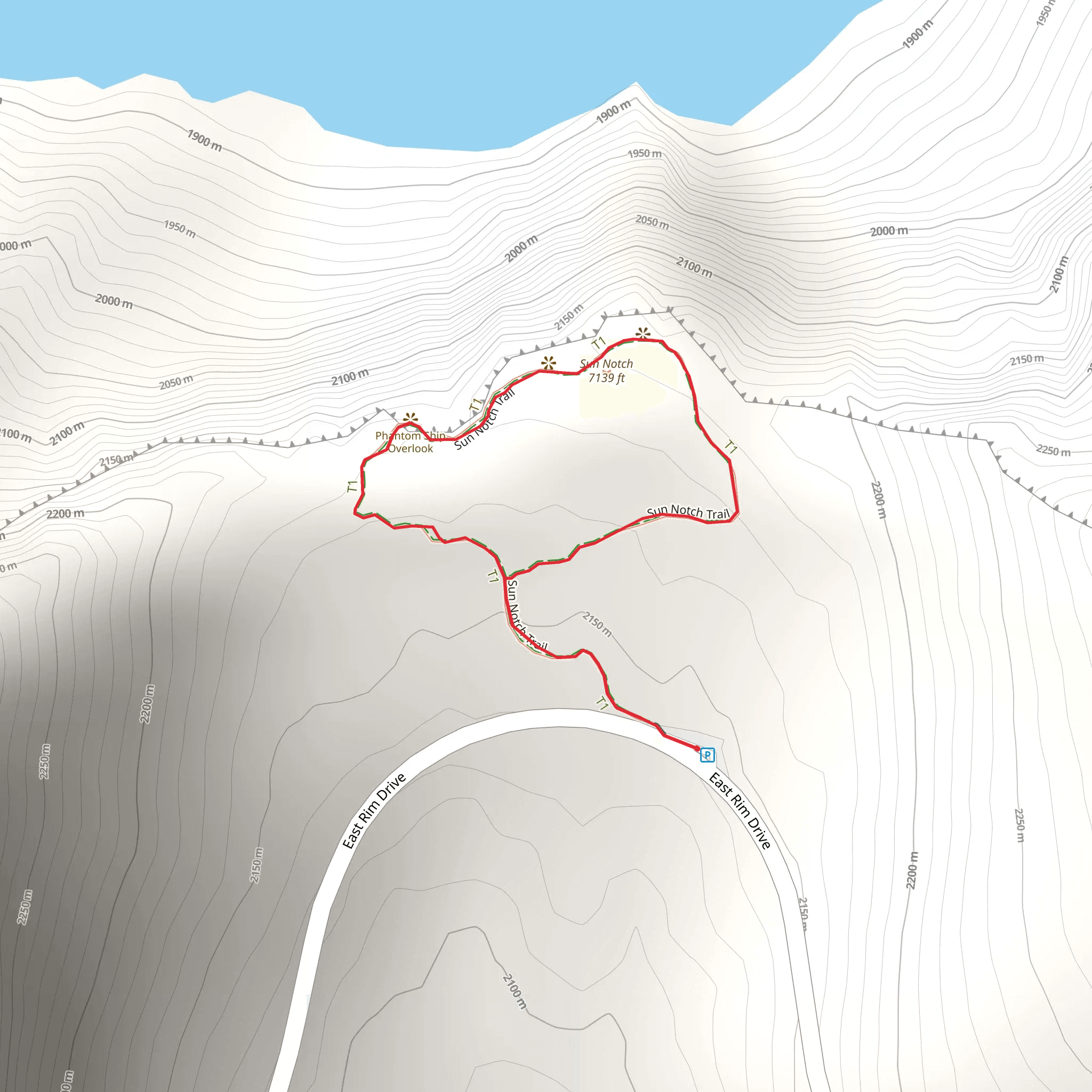 Sun Notch Phantom Ship View Point Trail mobile static map
