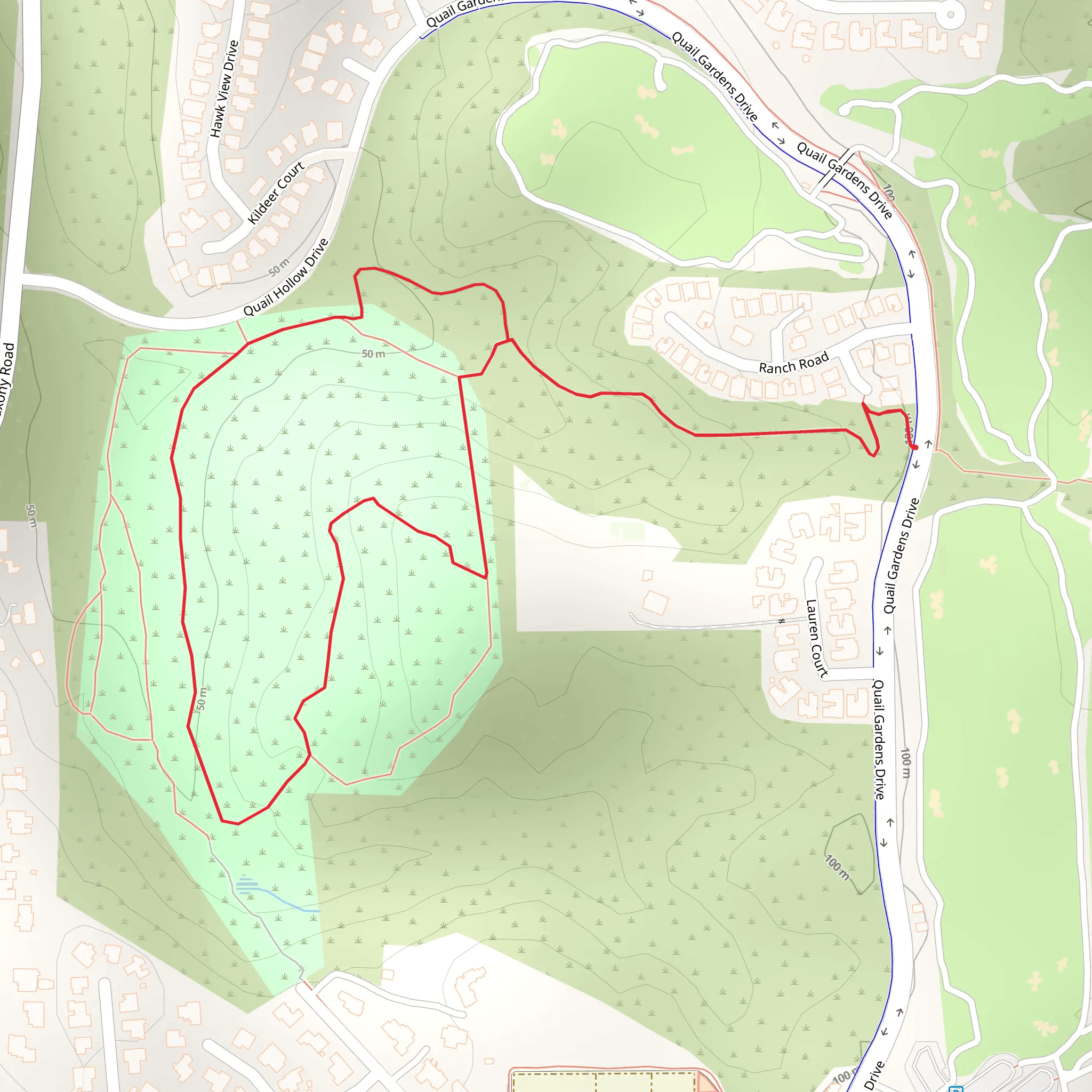 Quail Gardens Road Loop mobile static map