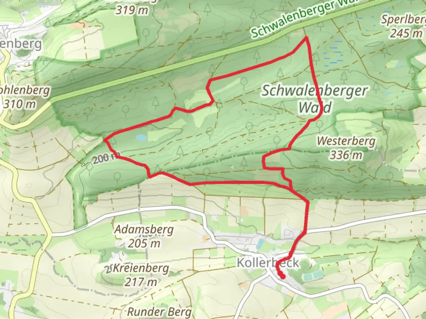 An image depicting the trail Weg der Stille Loop and its surrounding area.