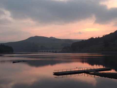 An image depicting the trail Ashopton and Ladybower Loop from Ladybower Reservoir and its surrounding area.