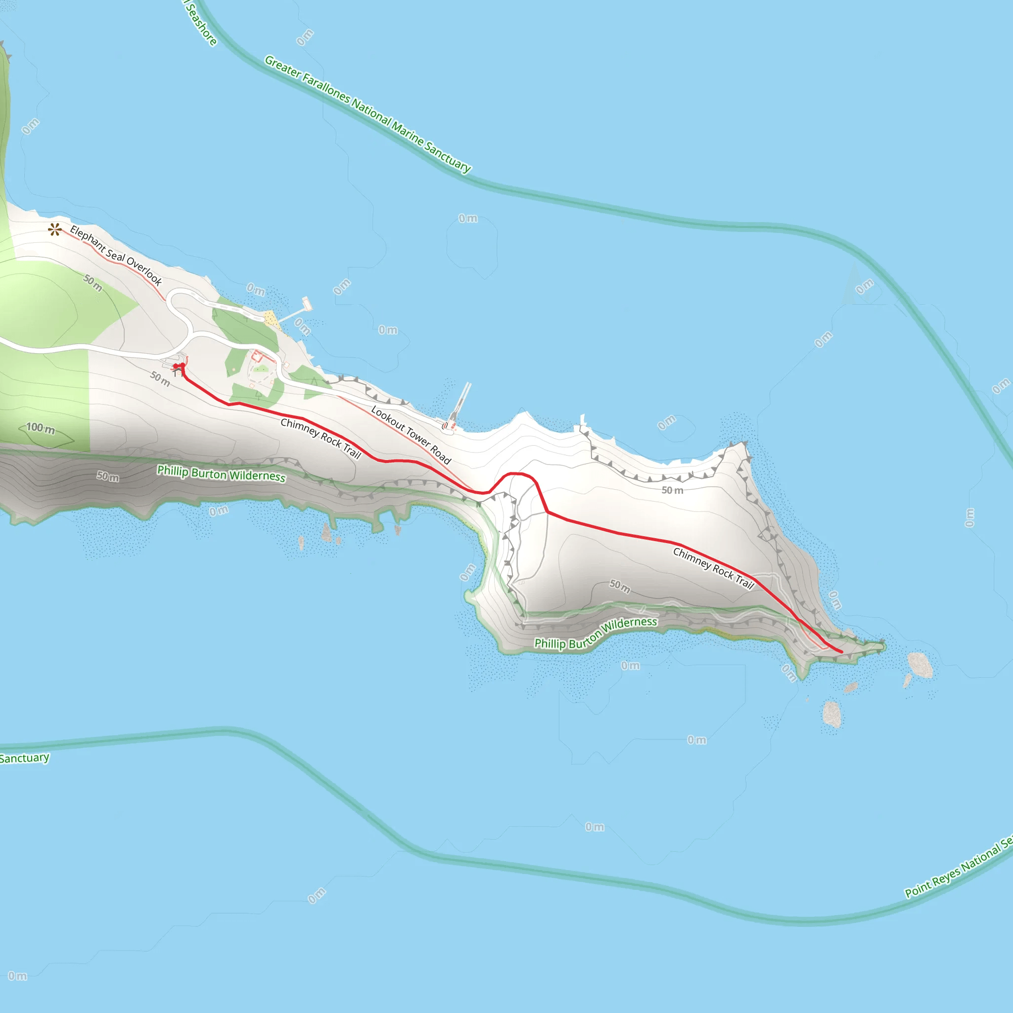 Chimney Rock Out and Back mobile static map