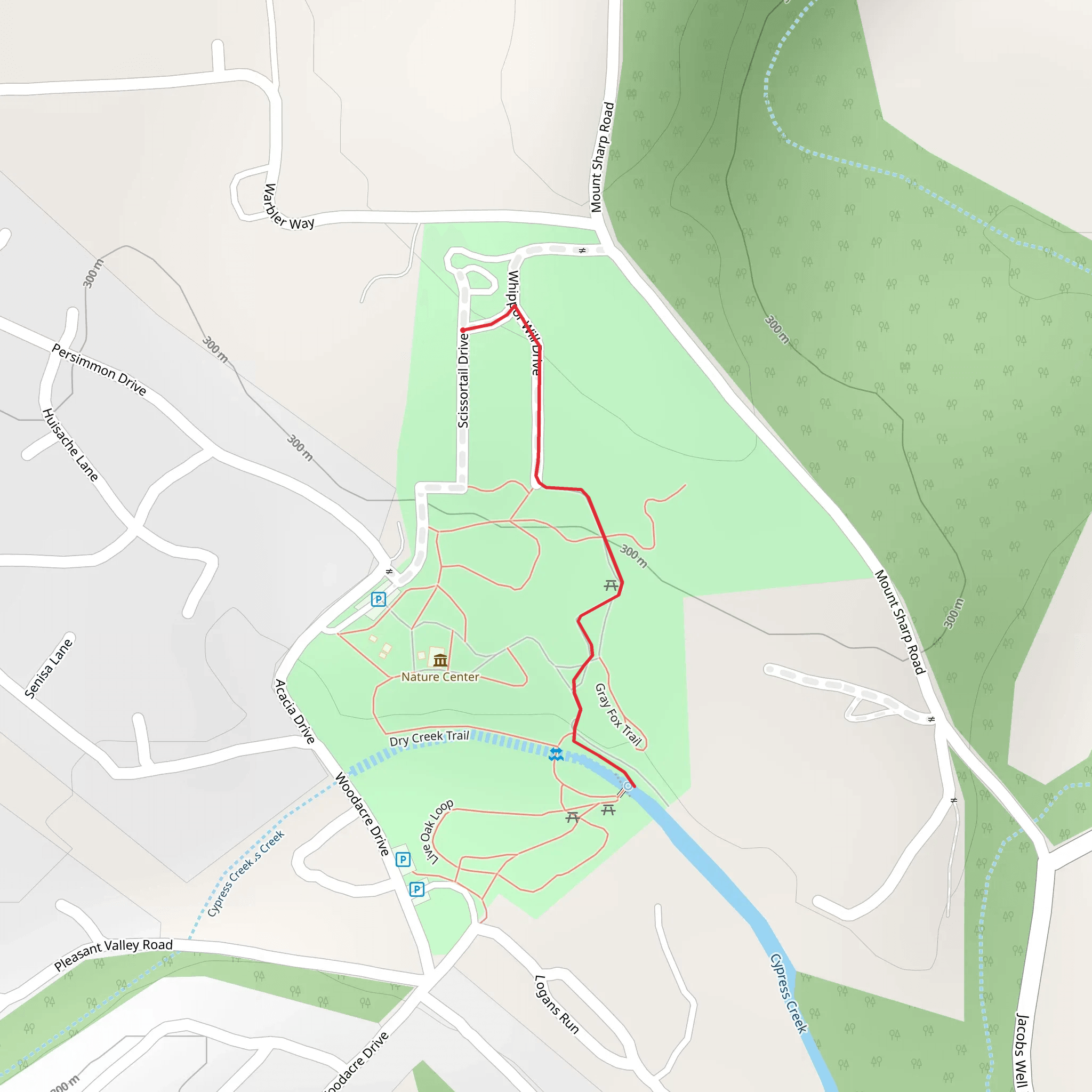Cypress Creek in Jacob's Well Natural Area mobile static map