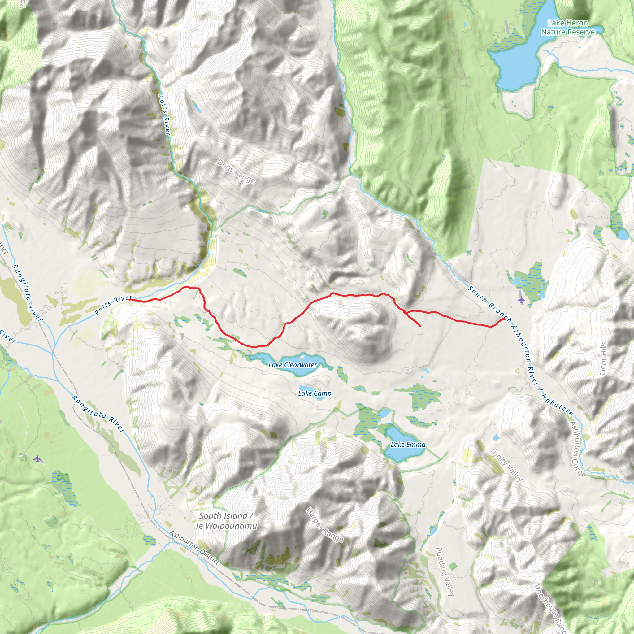 Potts River Track - Potts River Car Park to Buicks Bridge Car Park mobile static map