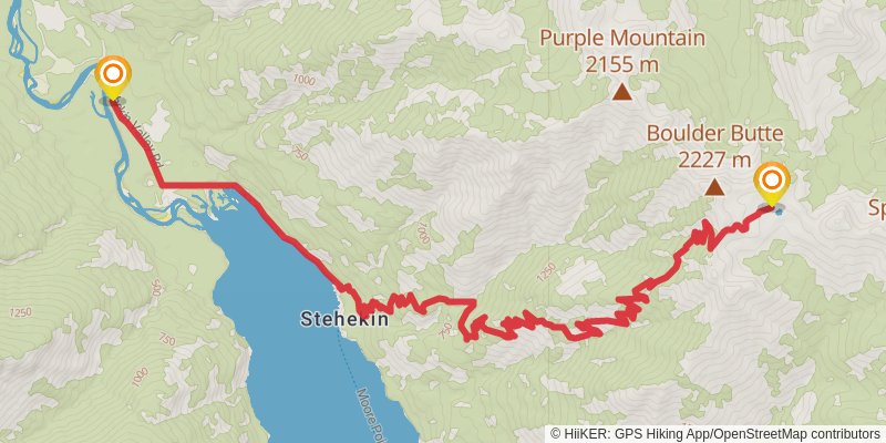 Boulder Creek and Purple Creek Loop Trail stage 3 Map