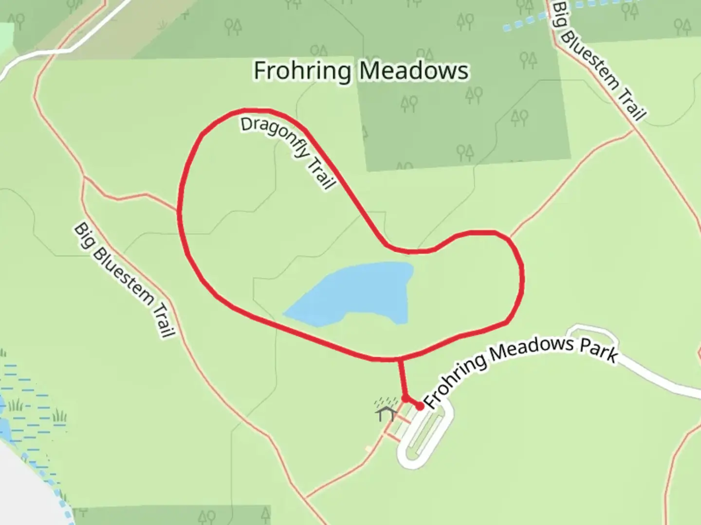 An image depicting the trail Dragonfly Loop Trail and its surrounding area.