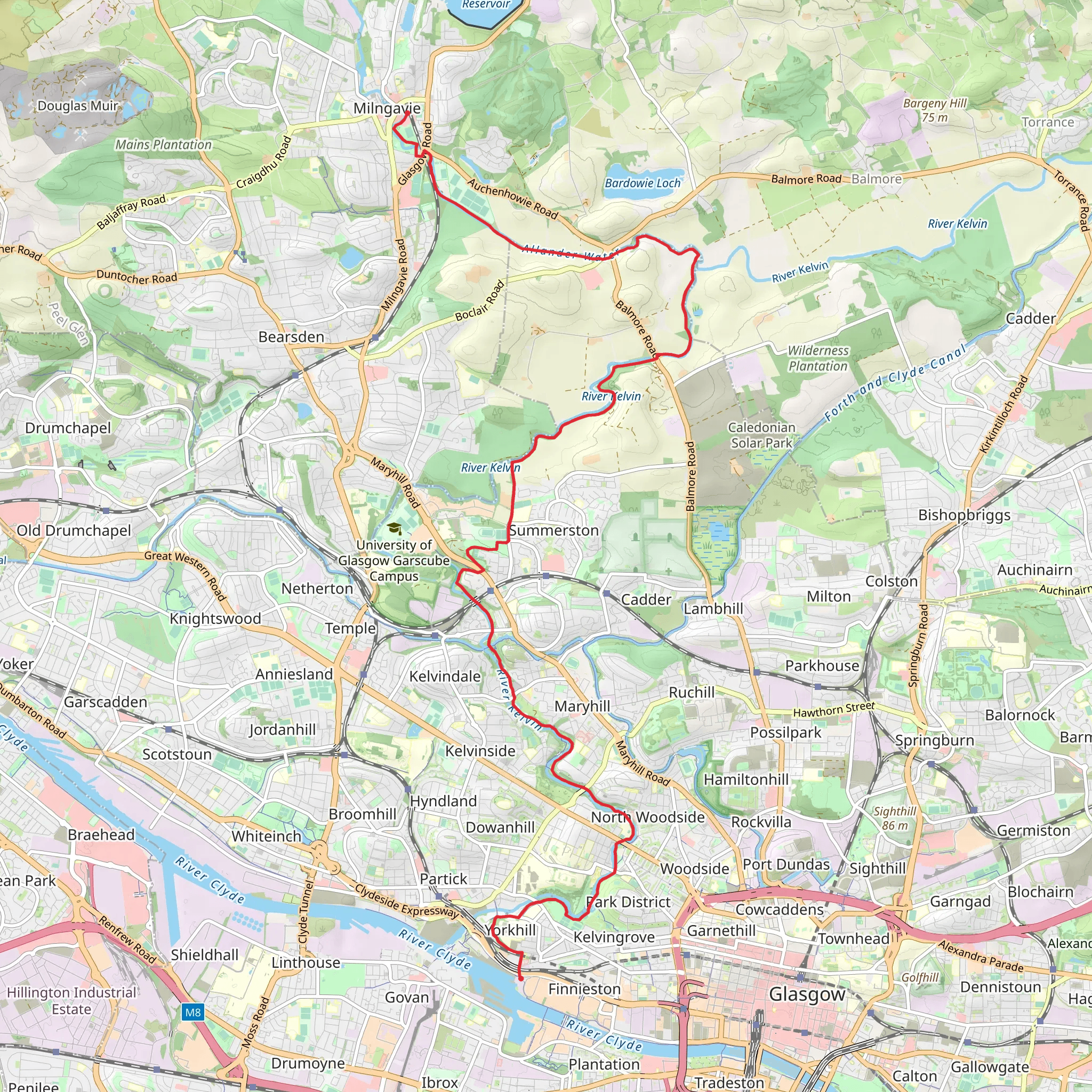 Kelvin Walkway mobile static map