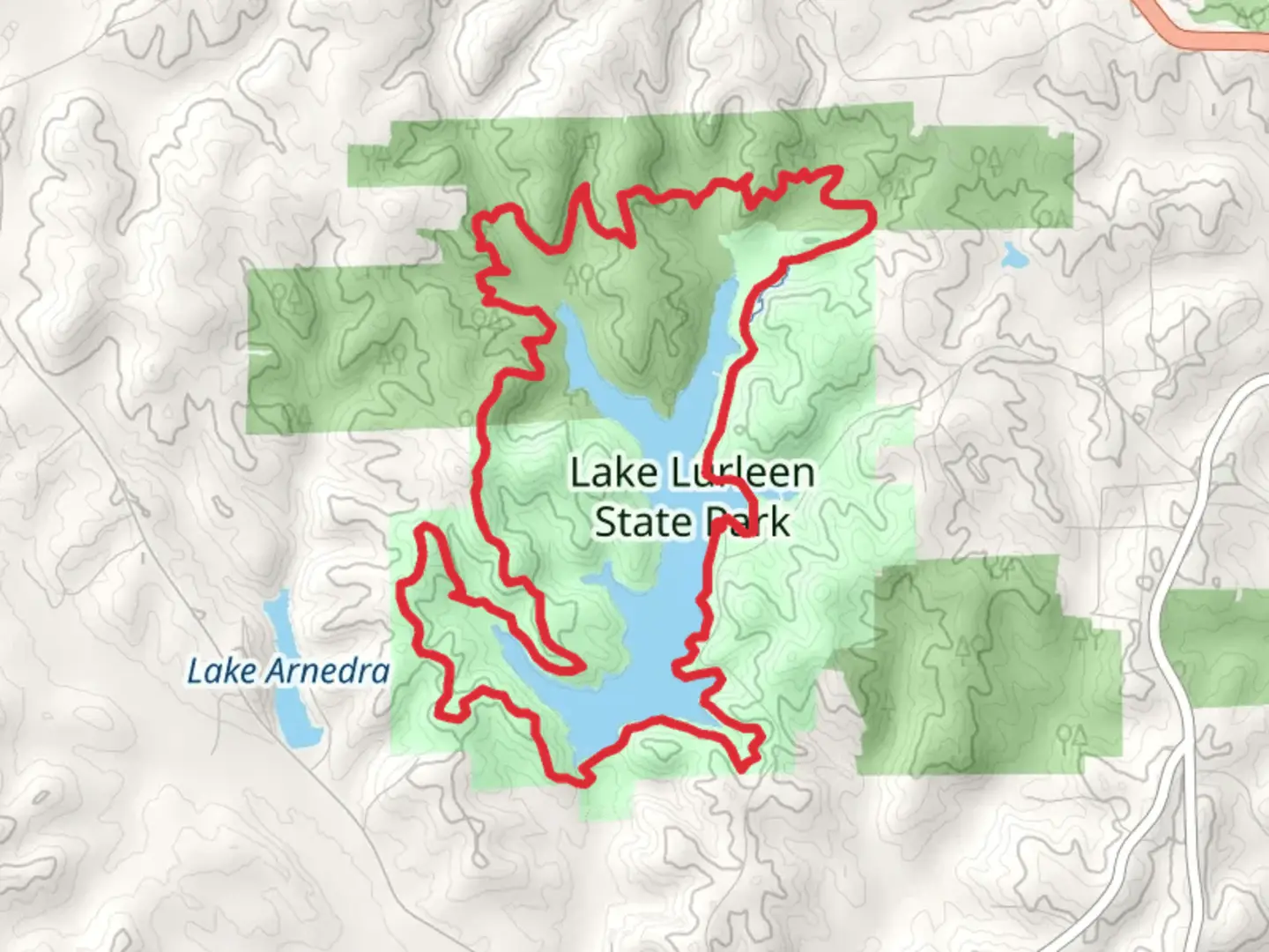 An image depicting the trail Lake Lurleen Loop and its surrounding area.